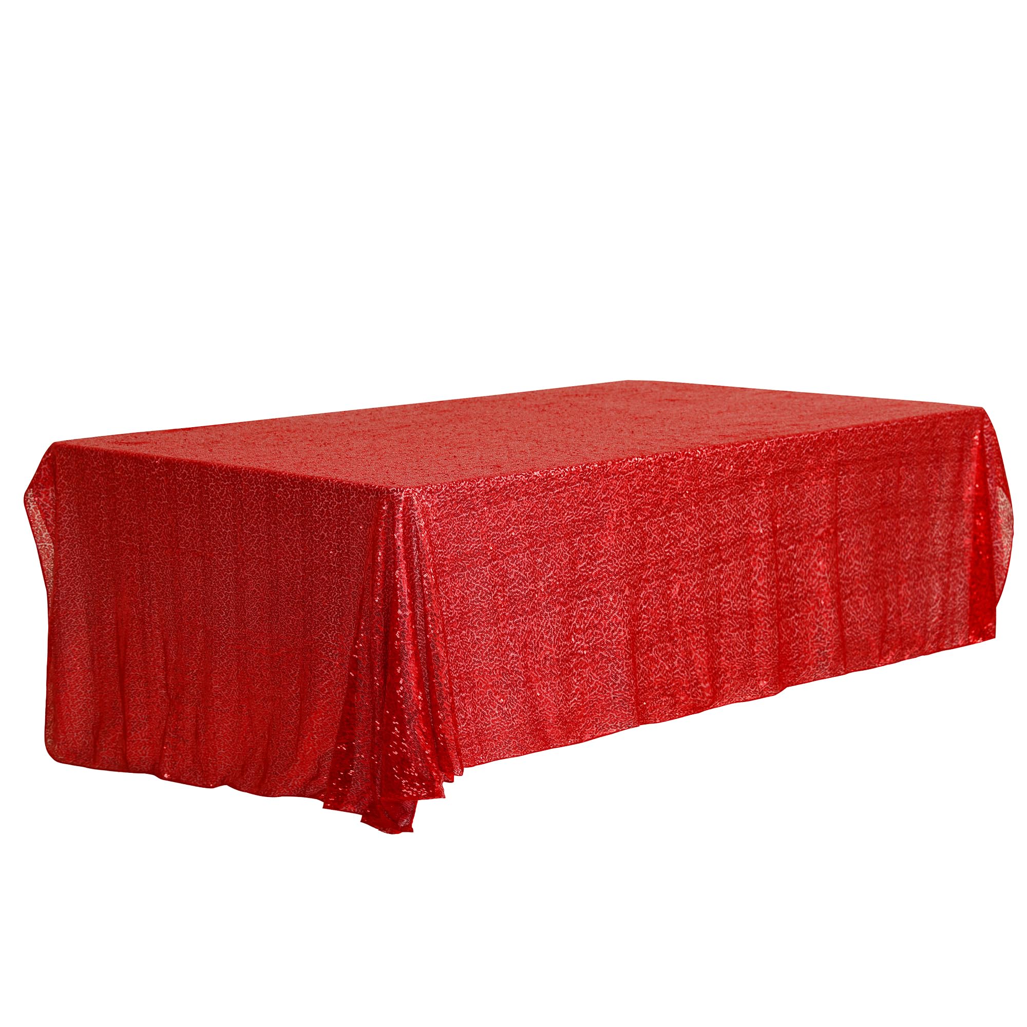 uxcell 1 Pack Rectangle Tablecloths, Polyester Sequin Table Covers for Dining Room Parties or Dances 47x59inch Red