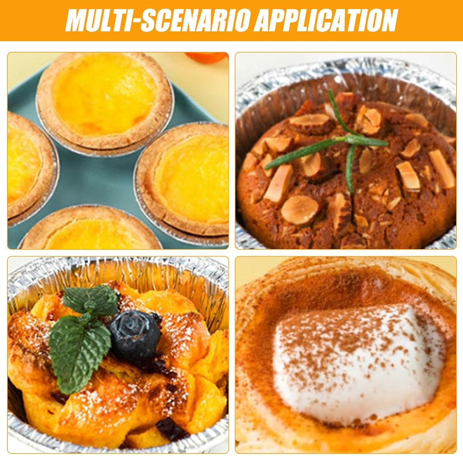200 Pack Disposable Mini Pie Tins, 7.5cm Aluminum Foil Round Tart Pie Foil Pans for Bakeries, Cafes, Restaurants, Small Pie Tins, Mini Pie Mold Foil Tins for Baking, Cooking, Storage or Reheating