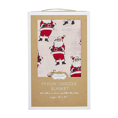 Miniatura 2 de Mud Pie Manta de Papá Noel de Navidad vintage, rosa, 47 x 47 pulgadas