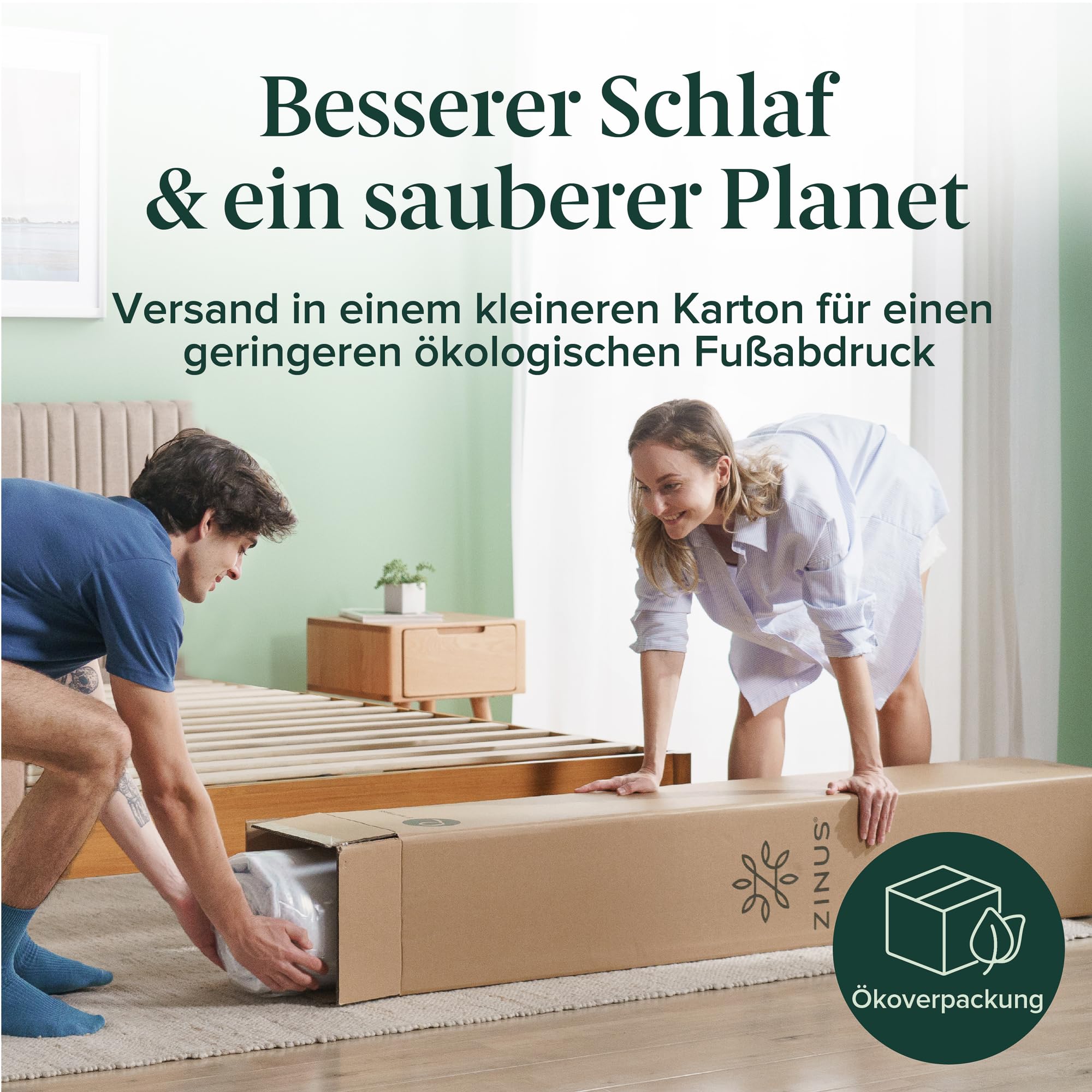 Zinus Kaltschaummatratze 140x200 cm - 15 cm Höhe - H3 mittelfest - Ergonomisch & Atmungsaktiv - Kühlender Gelschaum - Oeko-TEX Zertifiziert