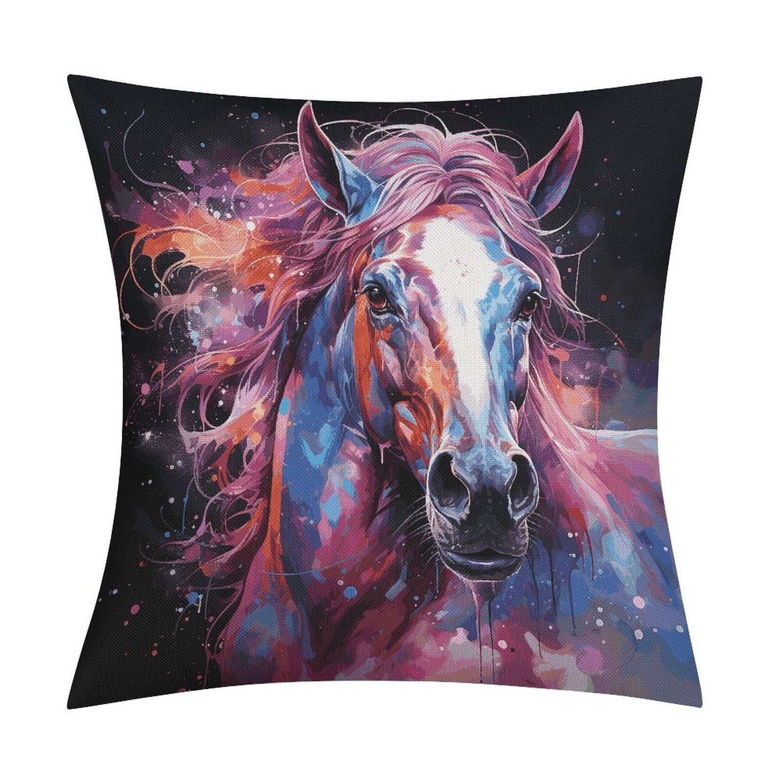 Fodpand Style Dreamy Horse Pillow Covers 18X18 Inch, Pillow Cases Boho Farmhouse, Throw Pillow Covers For Couch Sofa Bed Spring Home Decor