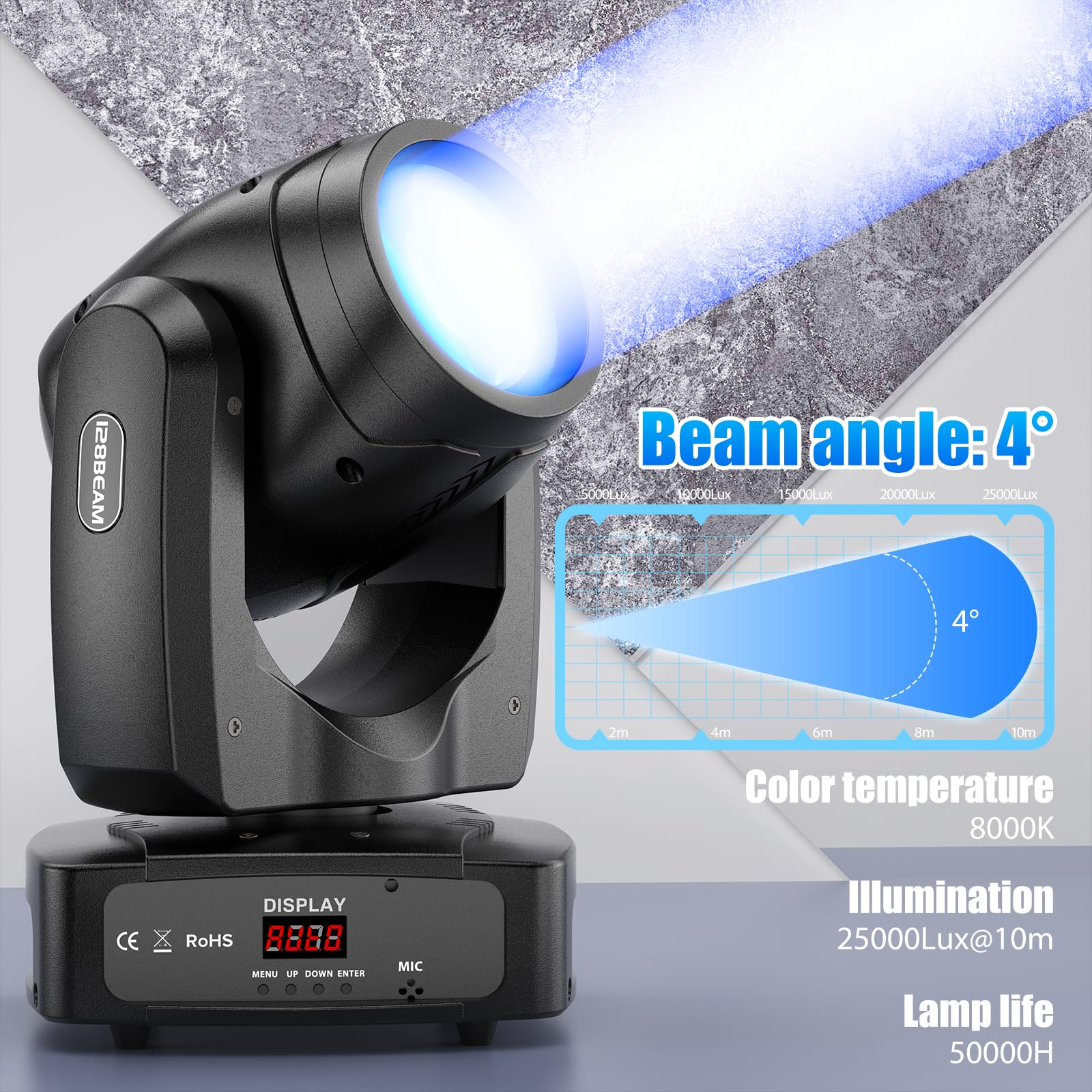 2 unités 150W Lyre LED Spot Lumière Disco DJ Luminaires à Tête Rotative pour Scène avec Prisme Effet Pour Fête, Noël, Halloween, Spectacle, Bar, Club