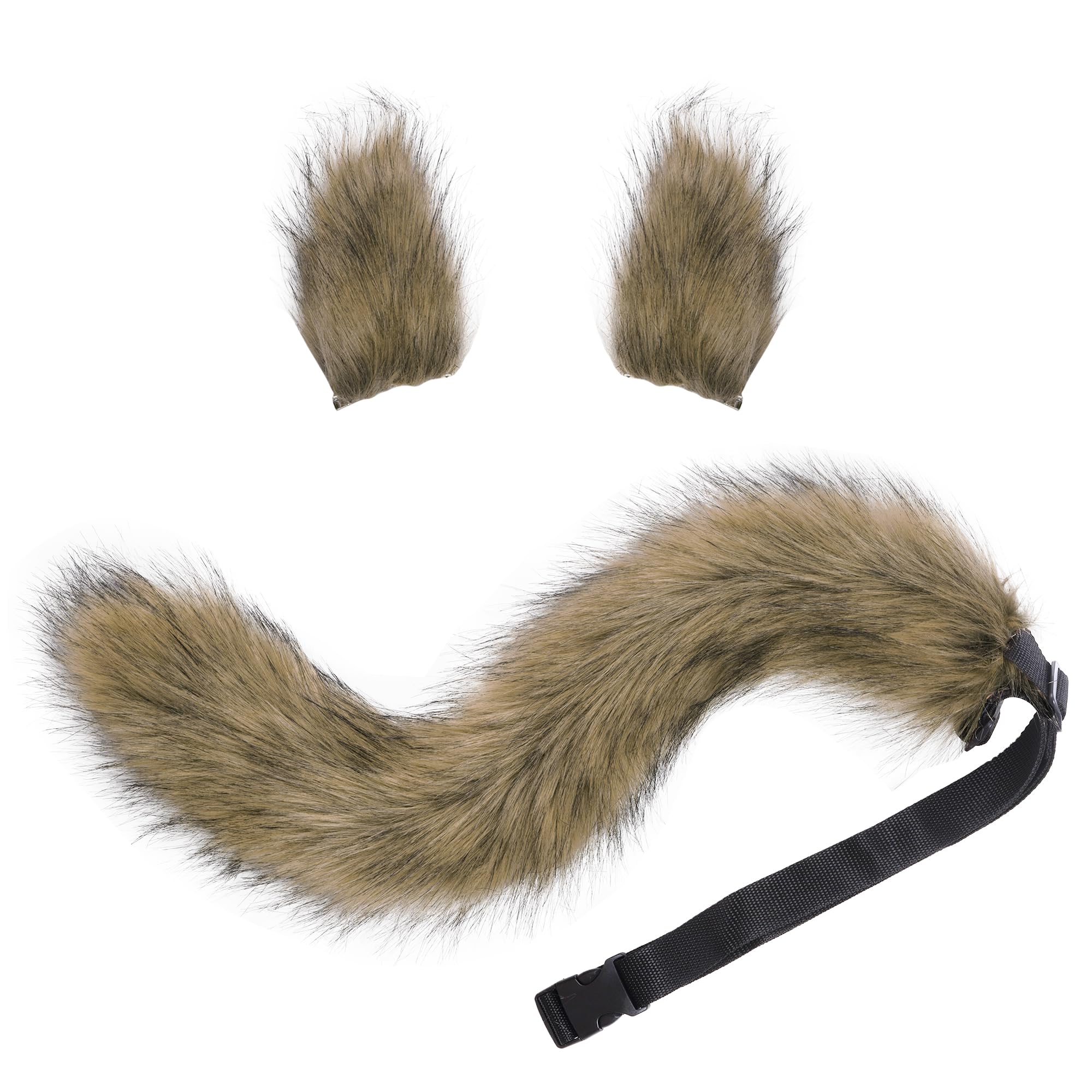 Baotongle Fox Wolf Cosplay Animal Ears and Tail Set - Halloween Costume Accessories, Handmade Head Accessories, One Size