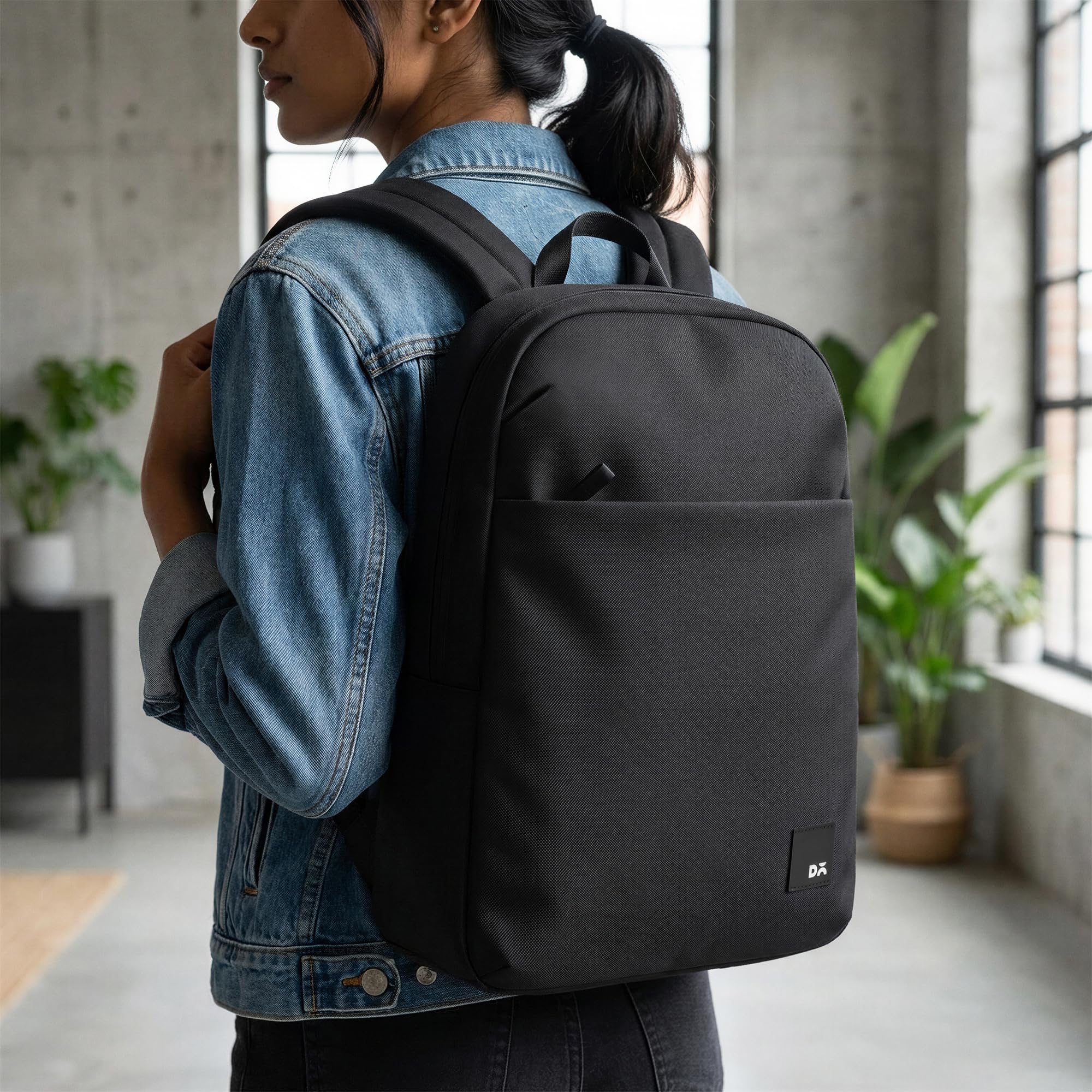 DailyObjects Backpack Ultra Light Office/Travel Laptop Backpack for Men & Women with 15inch Compartment, Water-Repellent, MultiPocket, Bottle Holders with Trolley Strap Black — Amazon image 8