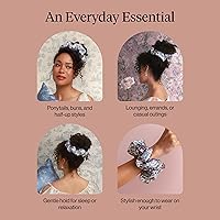 Vista 84 de Kitsch Coleteros de satén para mujer, sin arrugas, coleteros grandes para todo tipo de cabello y texturas, perfectos para día o noche, regalos Dorado