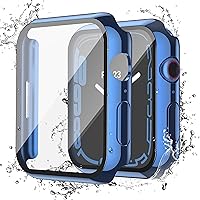 Vista 37 de Misxi [Juego de 2] Funda Impermeable con Botón para Apple Watch SE 2 (2024) Series SE 6 Series 5 Series 4 44mm, Funda de PC Anti-Caída con Protector