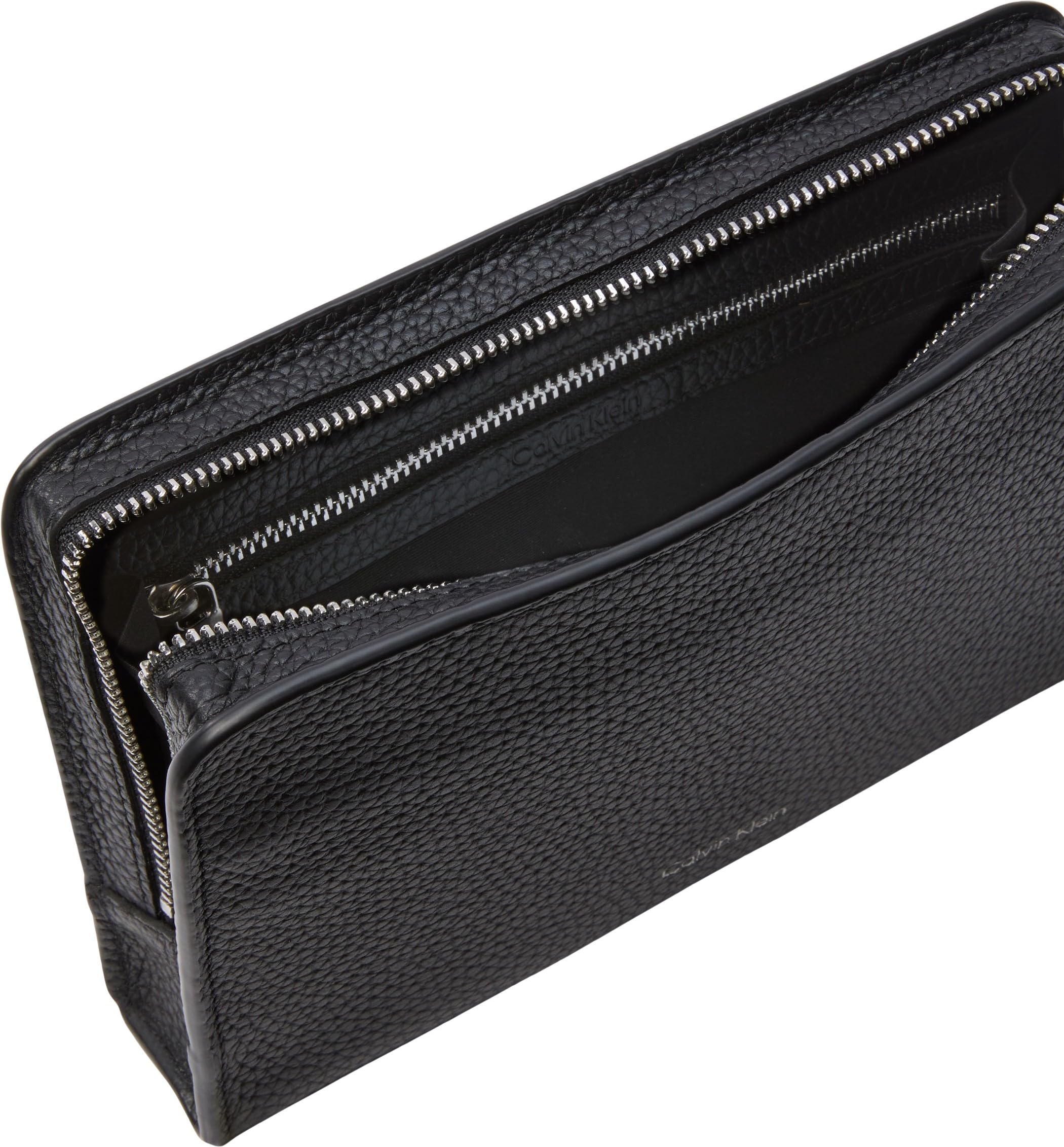 Calvin Klein Foil Emboss Pouch with Handle UB1 Black One Size