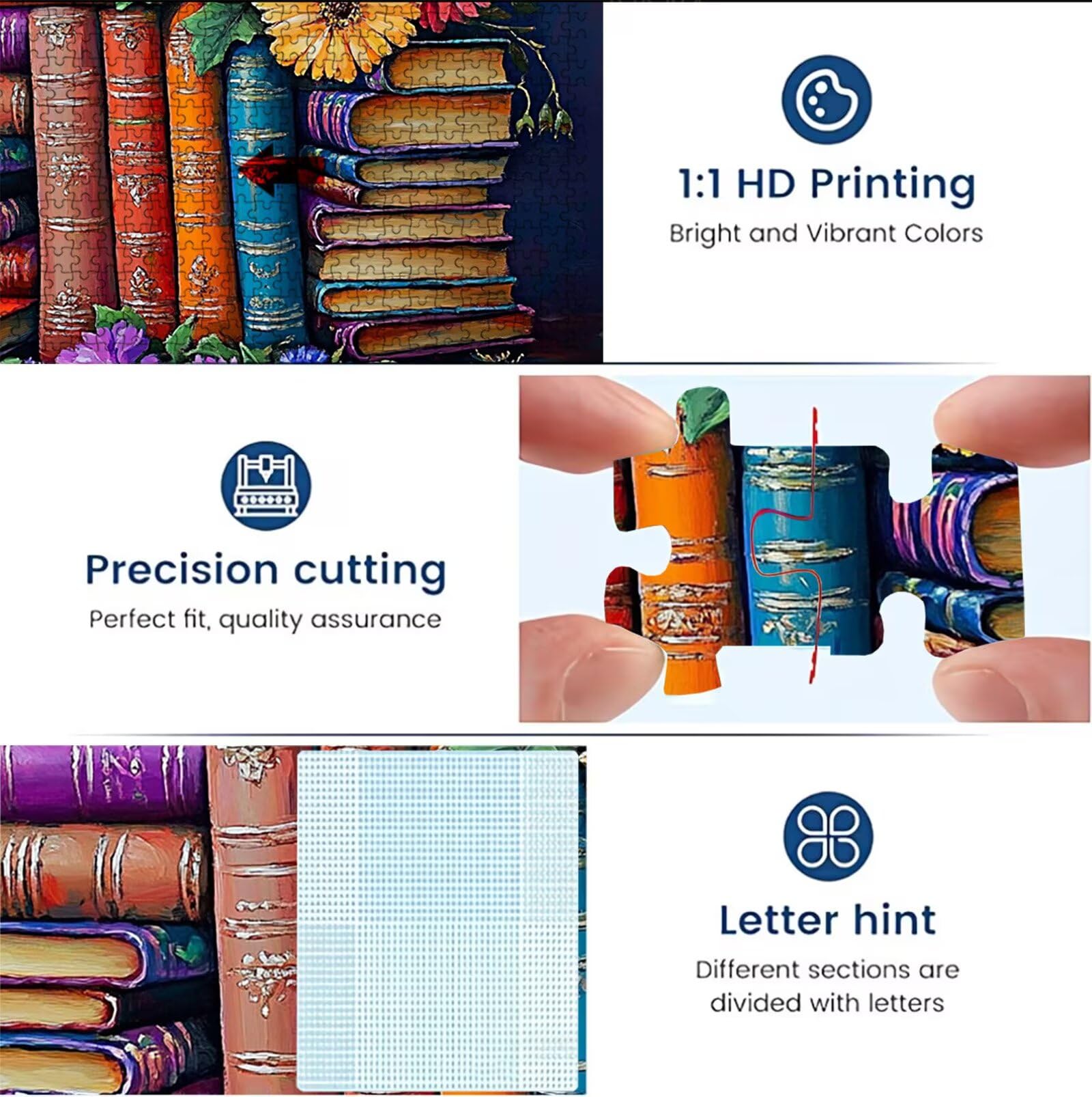 Puzzle margherita libro, Puzzle Adulti 3000 pezzi, Puzzles Legno con Squisita Scatola di Imballaggio, Rompicapo per Esperti con Incastro Perfetto, Stampa Alta Definizione, Regalo per Adulti W3H-712