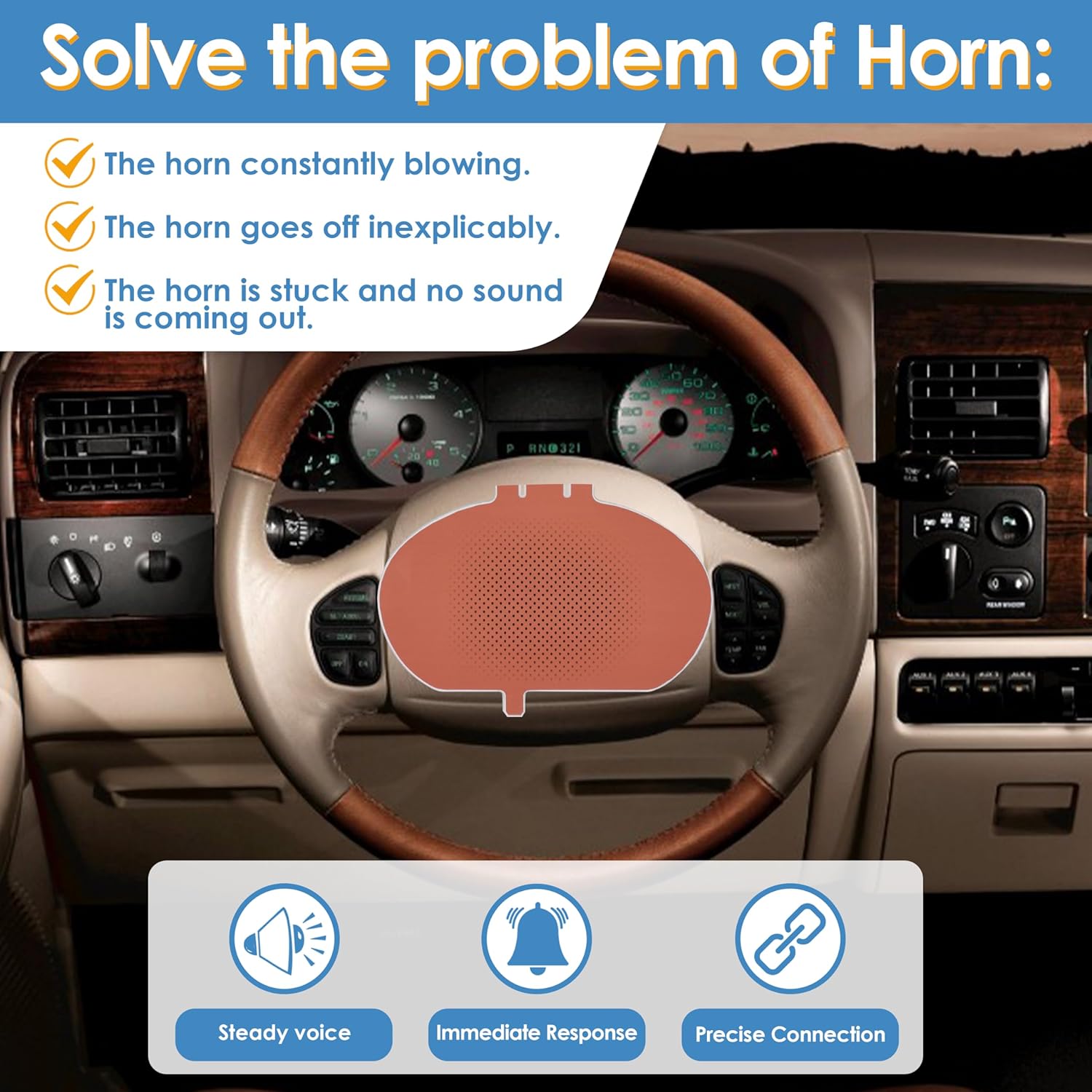 Horn Contact Fit for 2001-2007 Ford F-150 F-250 F-350 F-450 F-550 Super Duty Replace# 924-904 6C3Z13B802C