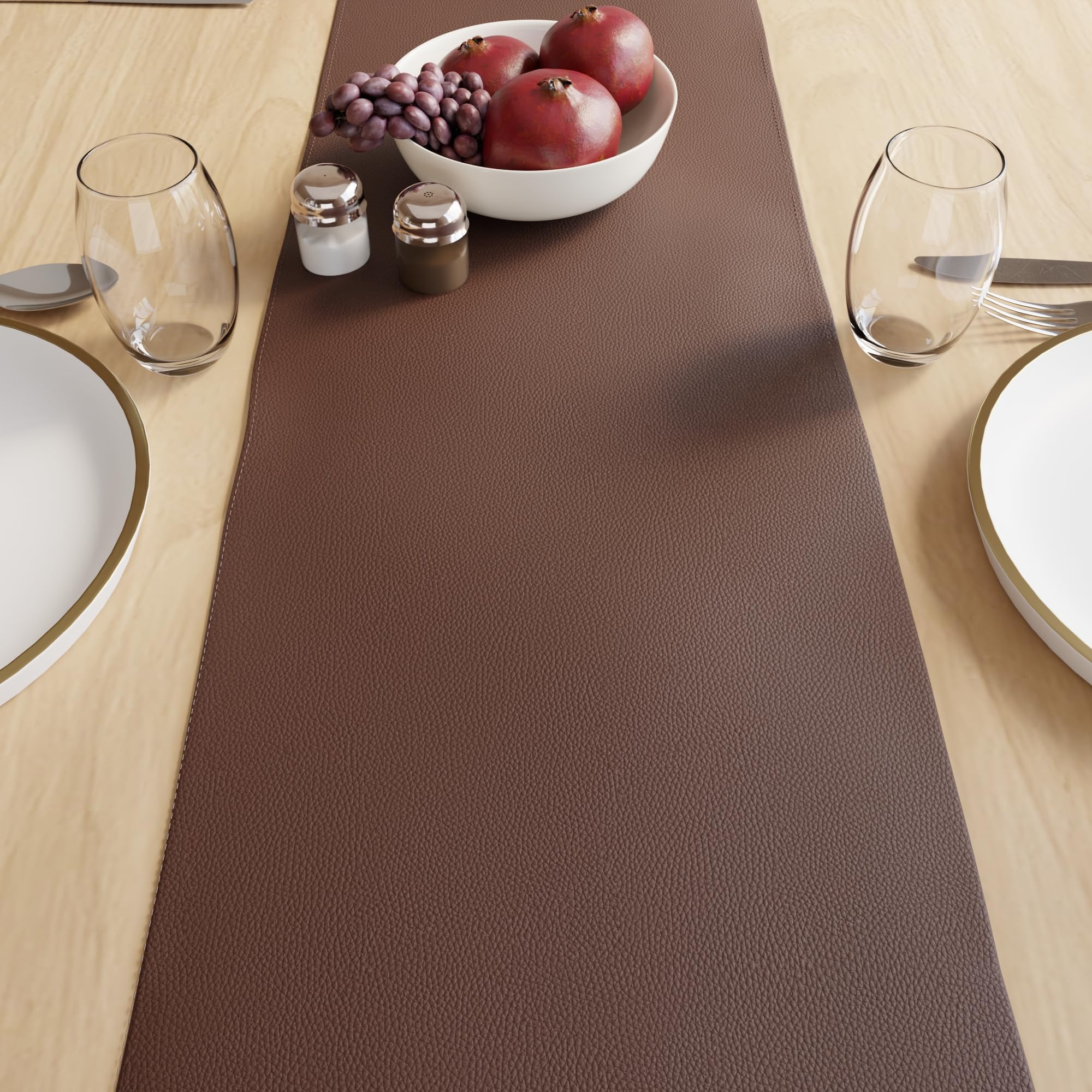 Encasa XO Faux Leather Table Runner - Waterproof & Durable -5 Encasa XO Faux Leather Table Runner - Waterproof & Durable -5