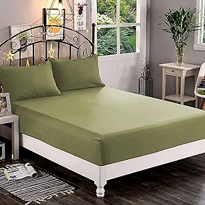 Elegant Comfort 1500 Premium Hotel Quality 1-Piece Fitted Sheet, Softest Quality Microfiber - Deep Pocket up to 16 inch, Wrinkle and Fade Resistant, Twin/Twin XL, Sage-Green