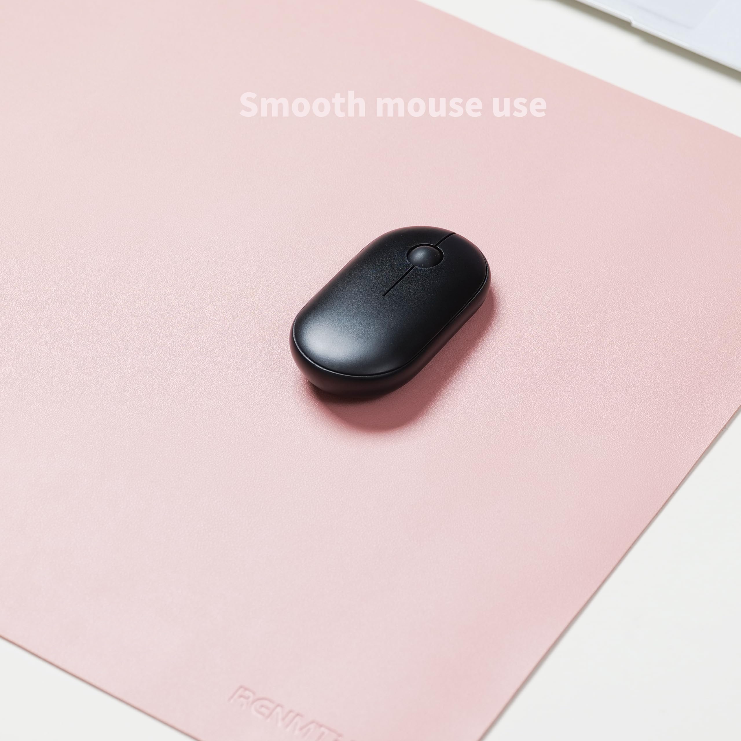 RENMTURE Tappetino per mouse, grande tappetino da scrivania in ecopelle, accessorio per casa, lavoro, ufficio, tappetino da gioco (91,4 x 43,2 cm, rosa chiaro)