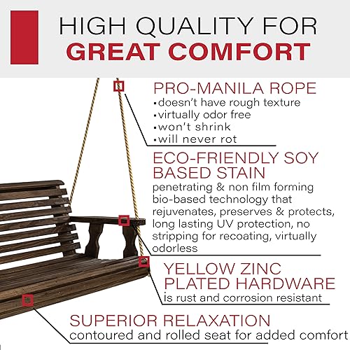 Miniatura 3 de Hamaca Amish resistente para pórtico, 800 Lb, con sogas colgantes