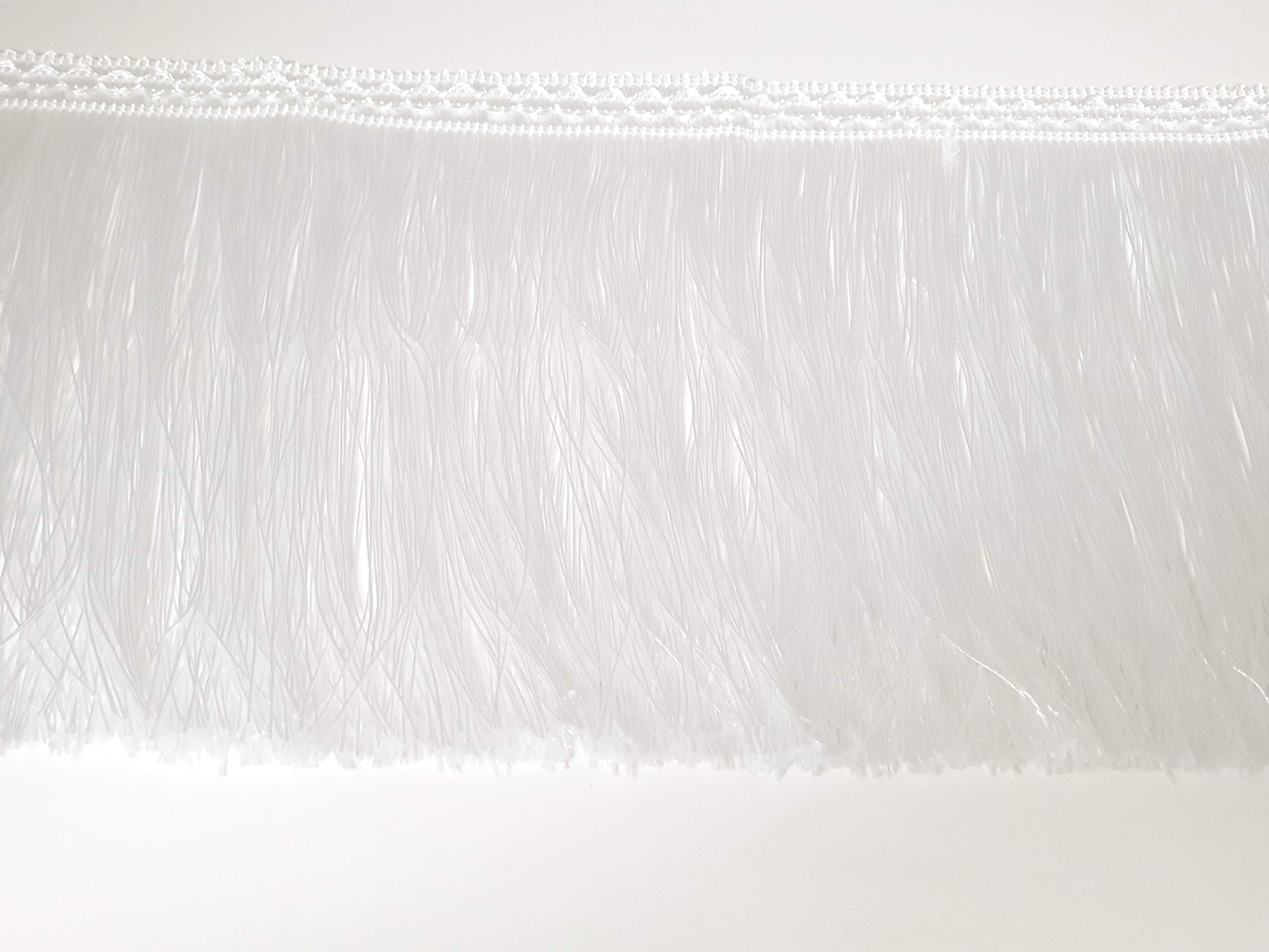 Mnj-Trimmings-2 METRES Fringe Tassel Trim 20CM Wide, Available in 5 Colours (White)