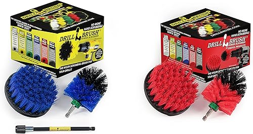 Drillbrush - Paquete de 5 piezas - Cepillo de limpieza de barco - Accesorios de limpieza de piscinas - Cepillo de cubierta - Limpieza al aire libre