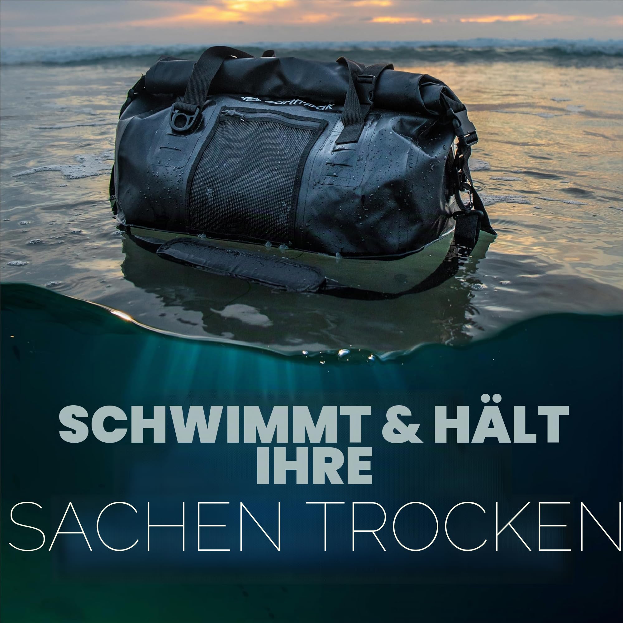 Earth Pak Wasserfeste Reisetasche- Hochwertige Duffel Bag Größen 50L / 70L - Ideal als Reisetasche, Segeltasche, Fitnesstasche oder Expeditionstasche