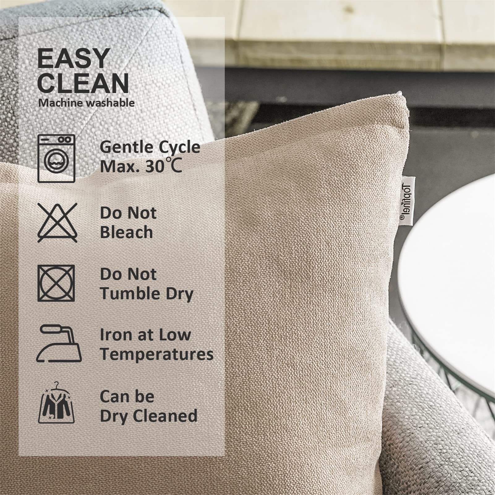 Topfinel Federe Cuscini 2 Pezzi 45x45cm Comodo in Ciniglia per Divano Copricuscini Decorativi Camera da Letto Soggiorno Balcone Esterno Arredo Casa Fodere Cuscino Tinta unita Cachi