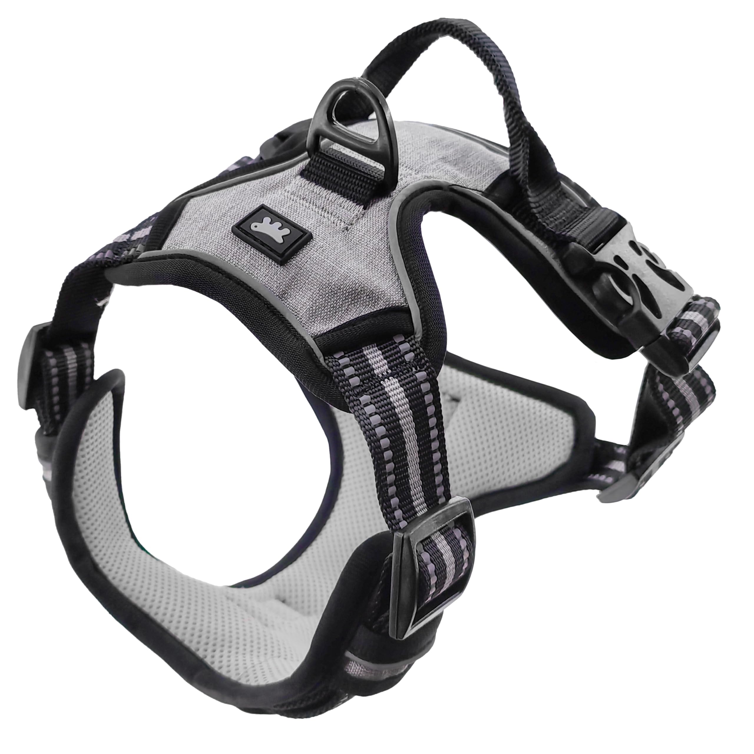 Ferplast Pettorina Cane Taglia Grande, 2 Ganci per Massimo Controllo, Anti Tiro, Pettorina Cane Regolabile, Riflettente, Traspirante, Imbracatura Cani ideale per Addestramento L, Grigia