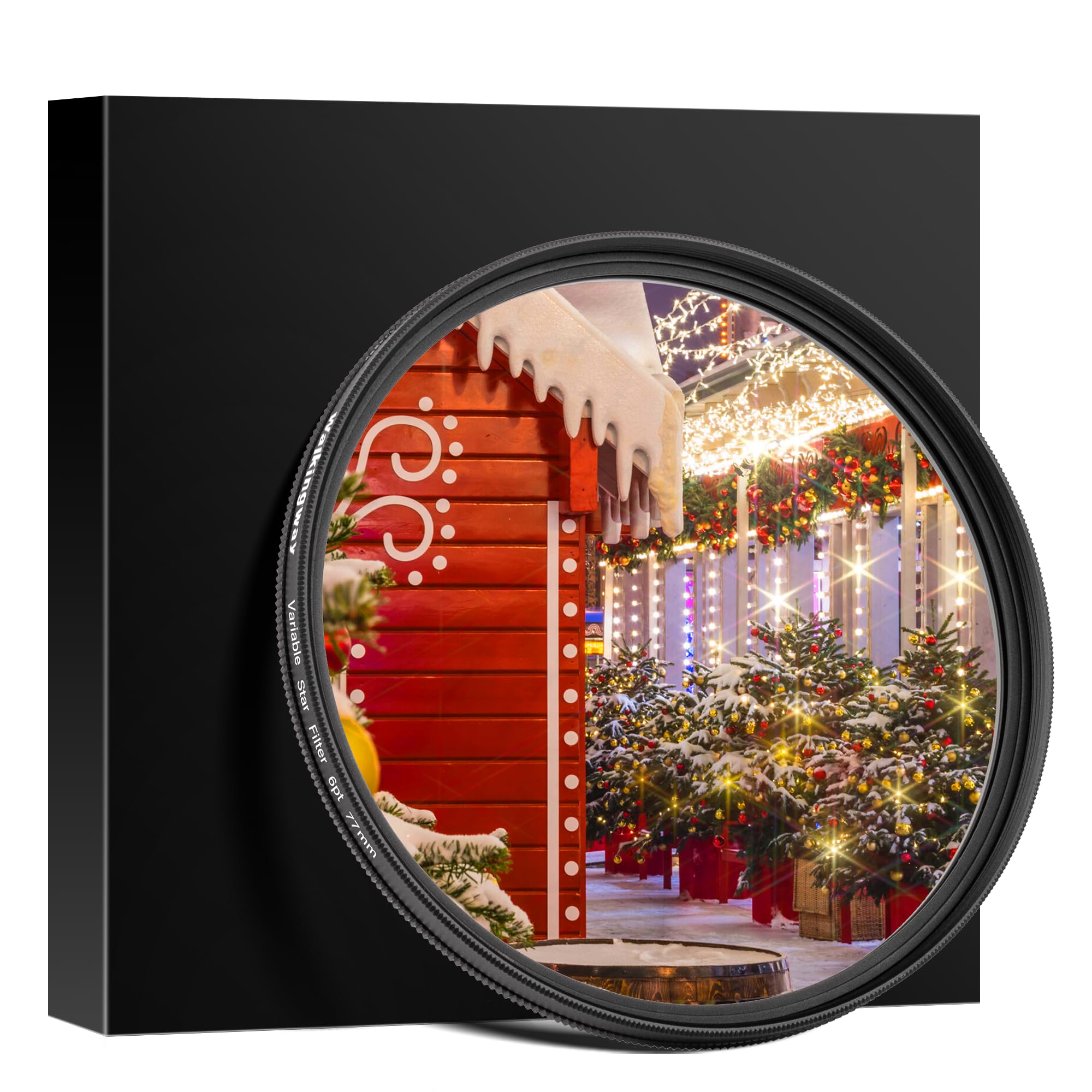 Walking Way Filtro de estrella de 6 puntos de 1.457 in con efecto de centelleo variable Starburst – Filtro de pantalla cruzada – F