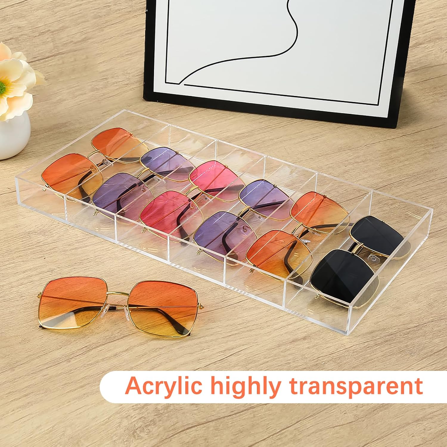 Acrylic Sunglasses Organizer, 6 Slot Clear image 4