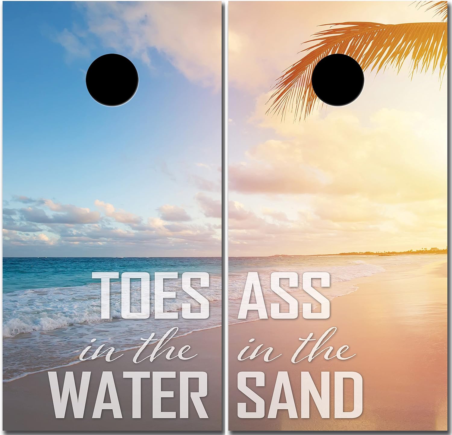 Toes in The Water Cornhole Board Vinyl Wrap