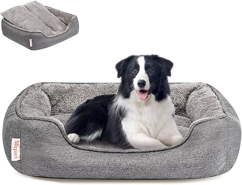 Miniatura 7 de Miguel Camas lavables para gatos de interior con cojín extraíble, fácil de lavar, sofá cama pequeña para mascotas con lado, cama rectangular para