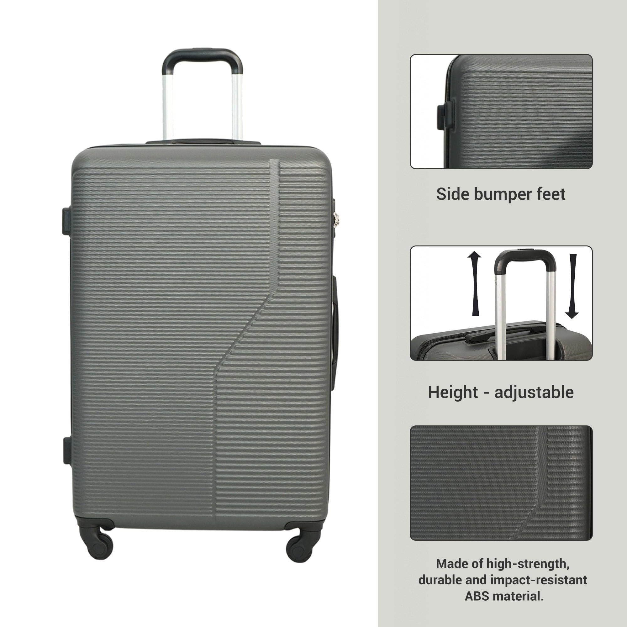 3 Piece Luggage Set Hardside Expandable Suitcase with Spinner Wheels, TSA Lock, Lightweight ABS Luggage for Travel 20/24/28 Inch — view 2