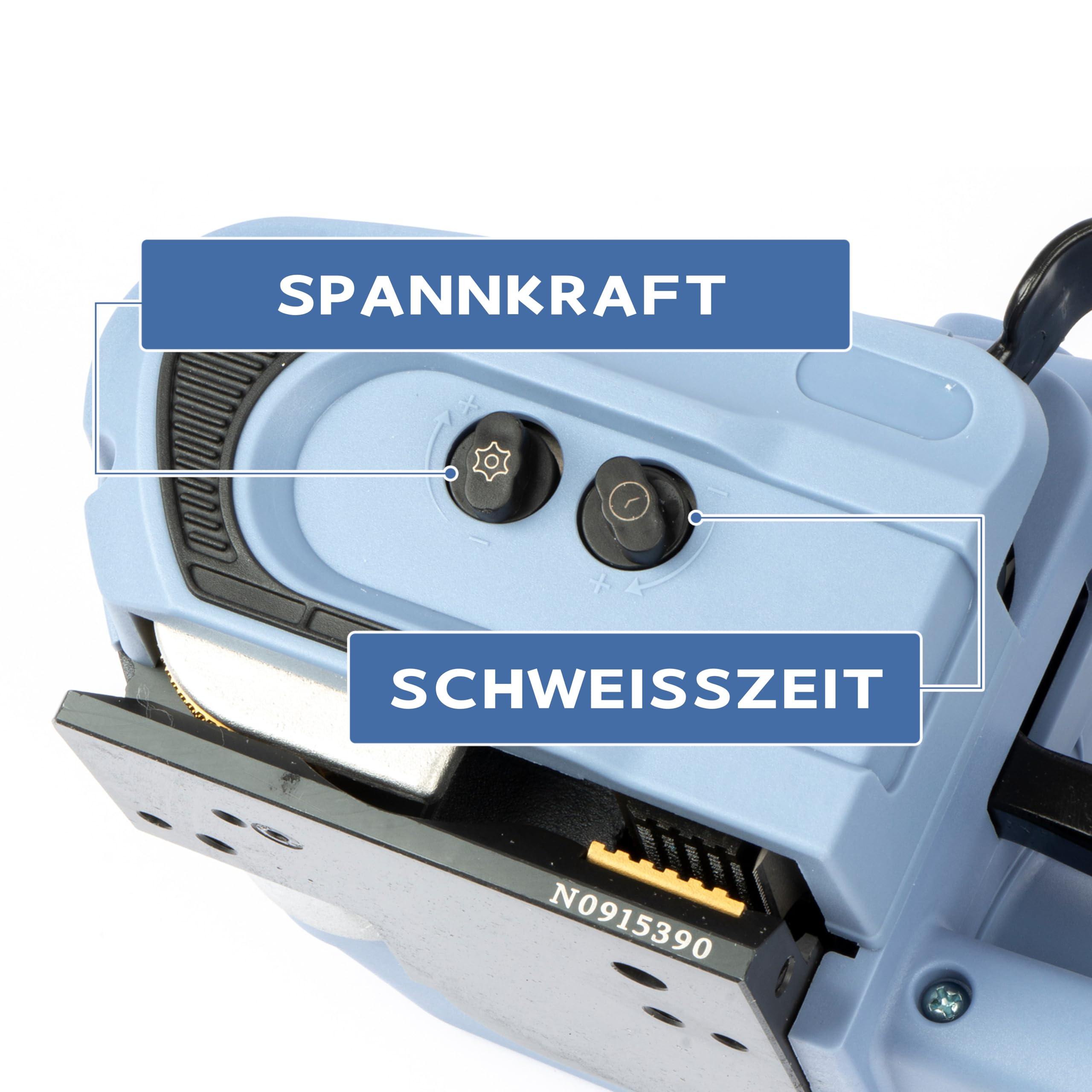 U.S. Solid Elektrische Umreifungsgerät mit 2x4000mAh Akku, für 13-16 mm PP/PET-Bänder, Vollautomatisch Umreifungsmaschine für Kartonpaletten