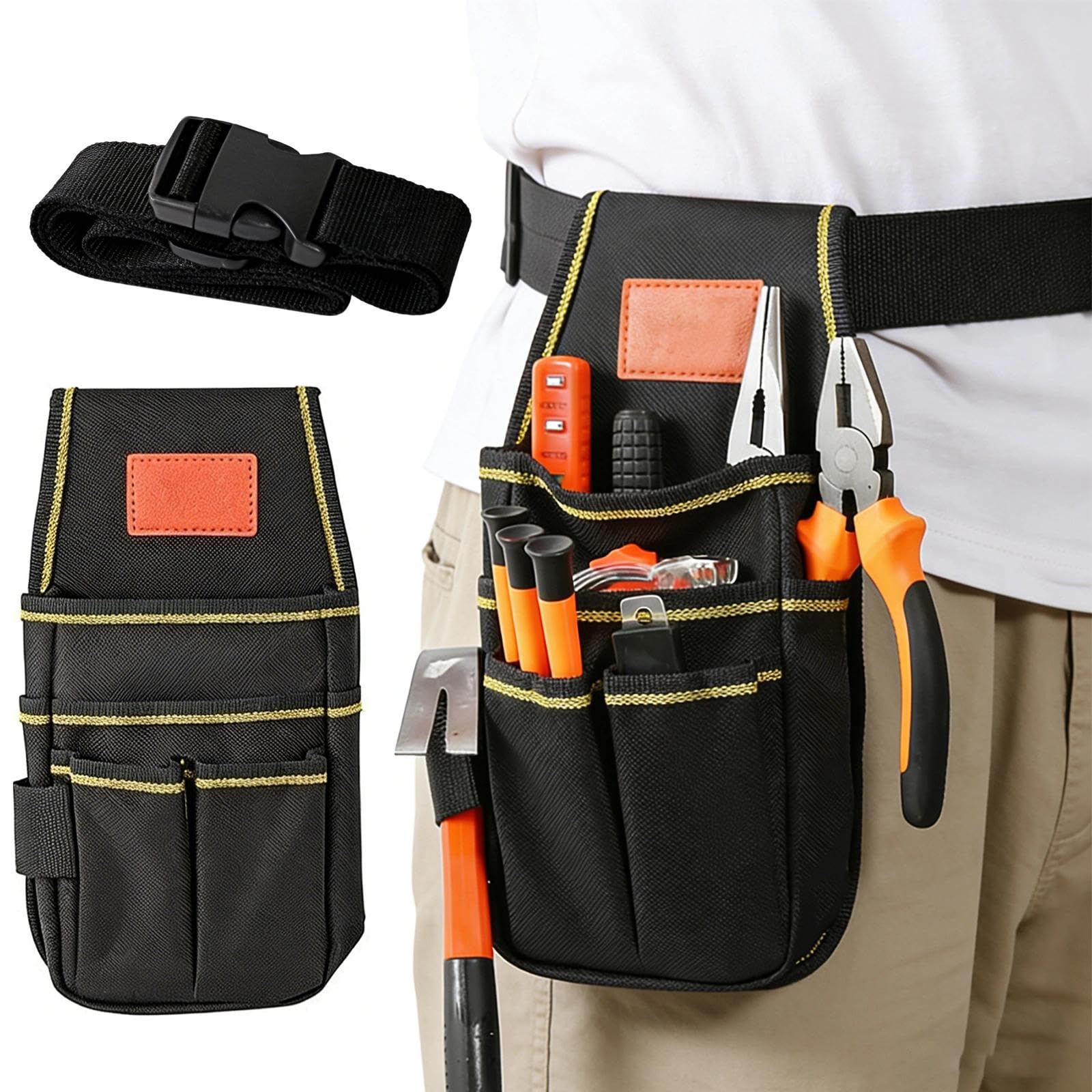 Adjustable Tool Belts for Men, Compact Toolbelt & Practical Utility Belt, Durable Tool Belt Pouch, Multipurpose Tool Pouch for Construction, Gardening, Renovation and Electrical Work