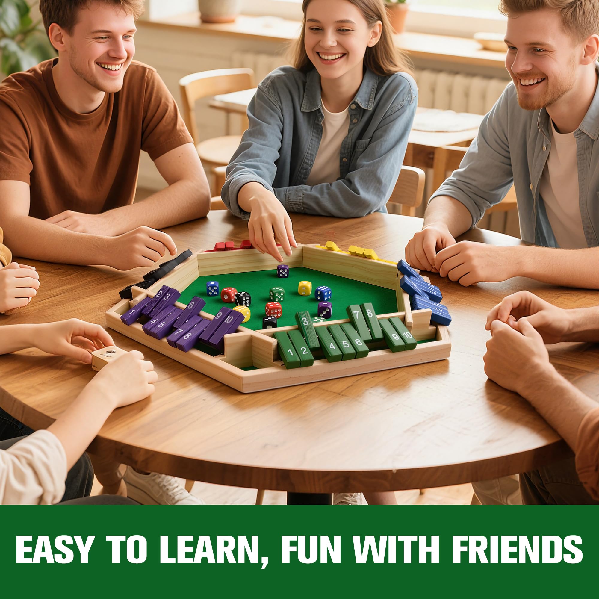 Shut The Box drewniana gra planszowa dla 6 graczy klasyczna gra w kości podróżna