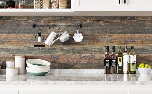 Miniatura 7 de STICKEEP Papel tapiz adhesivo de madera para encimeras, papel tapiz impermeable con aspecto de madera, autoadhesivo, papel de contacto para
