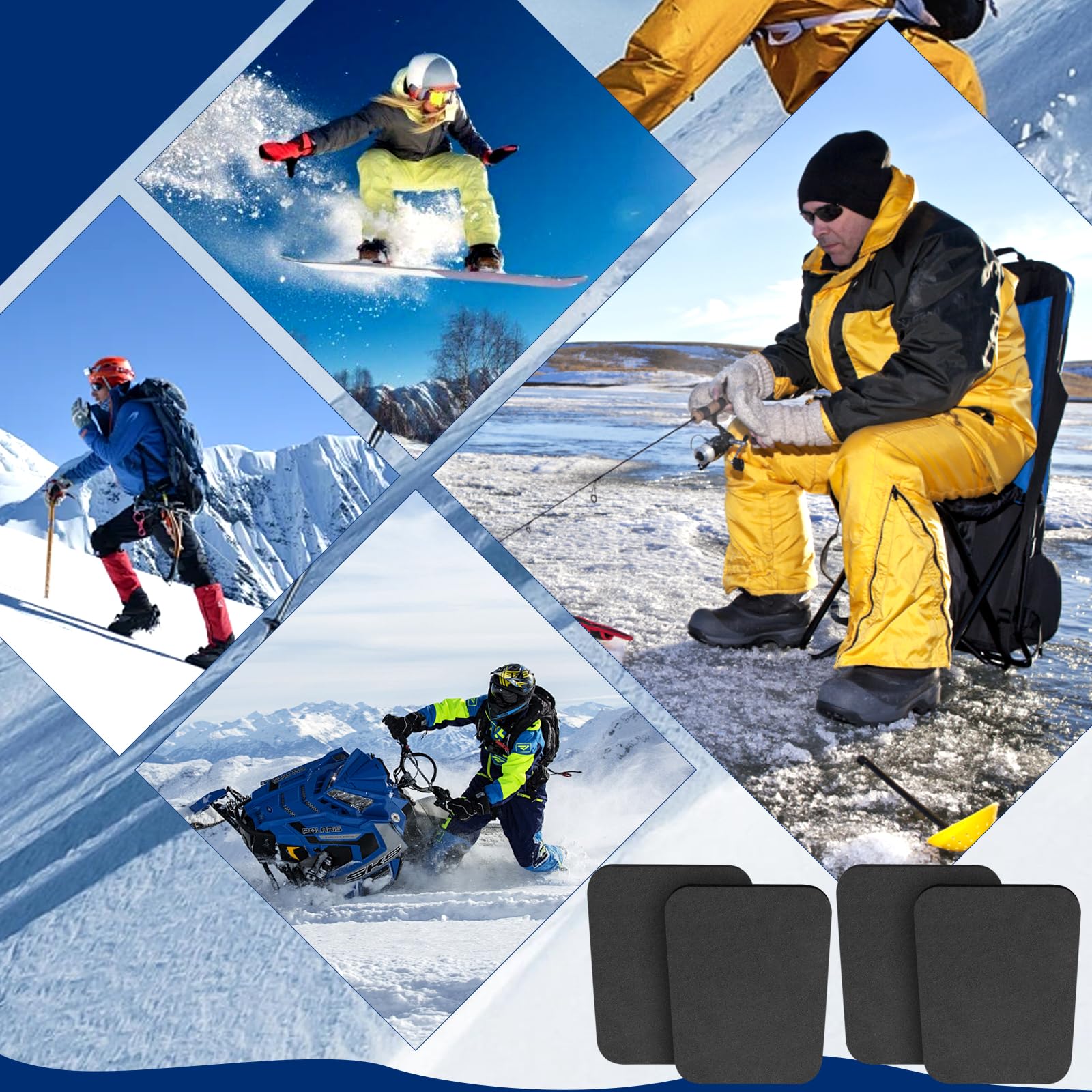 Protector de Tibias para Esquí, Espinilleras Recortables para Adultos y Jóvenes, 4 Piezas para Snowboard y Deportes de Invierno