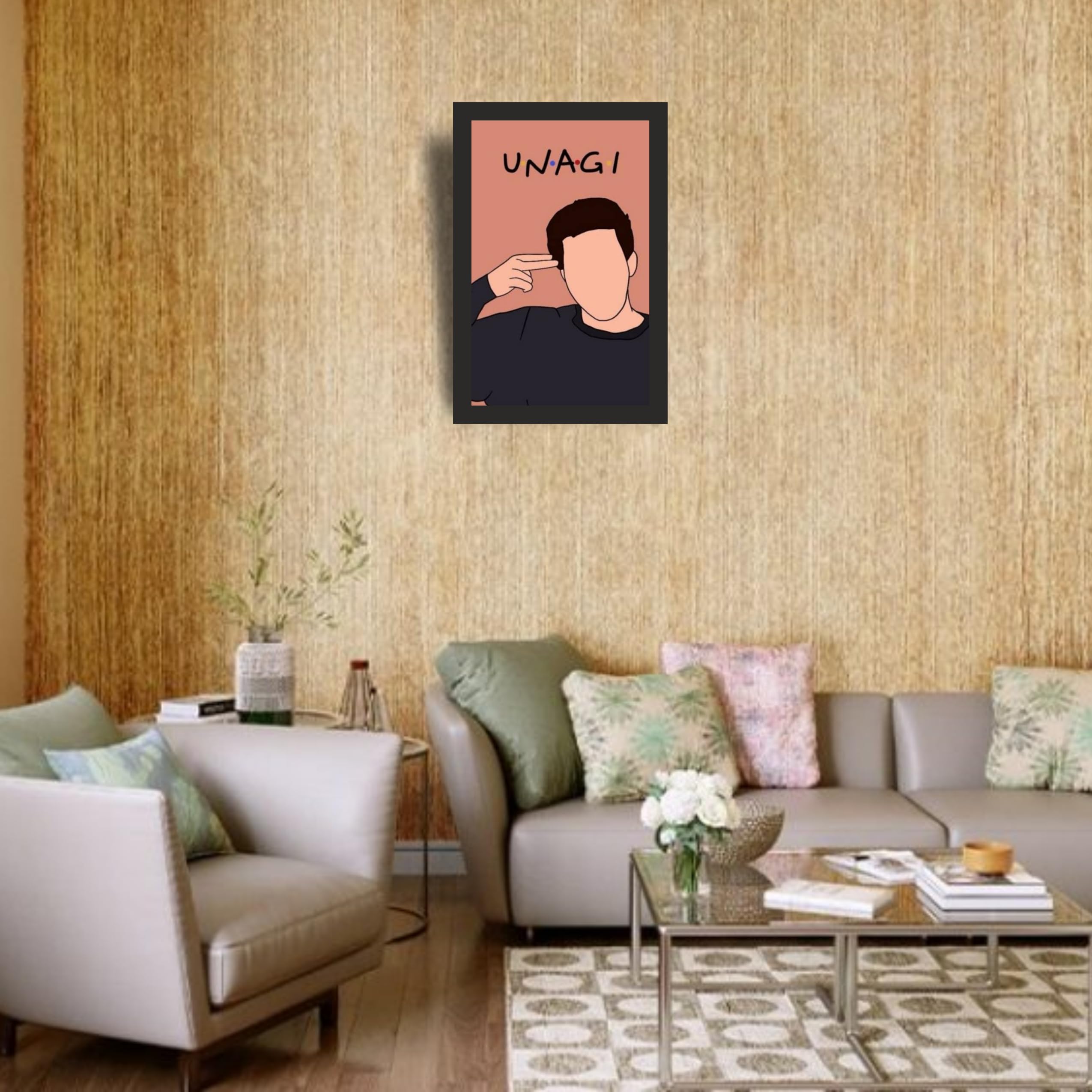 Friends Ross Unagi Salmon Portrait Photo Frame A4 Black