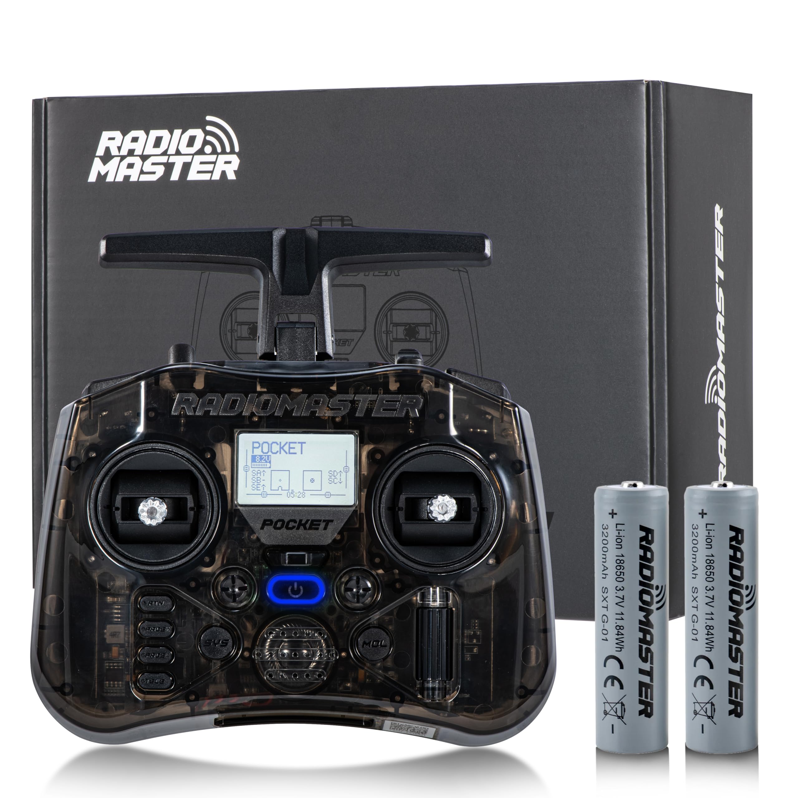 Radiomaster Pocket ELRS Fernsteuergerät Tragbares Hall-Gimbal-Transmitter mit EdgeTX-Firmware und LED-Licht für FPV-Drohnen/RC-Hubschrauber & Autos & Boote & Multicopter, Modus 2