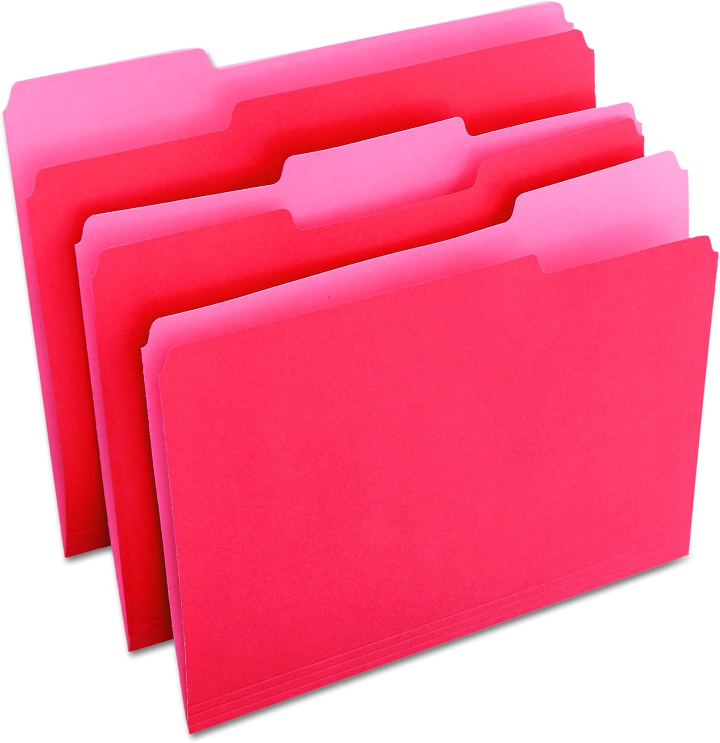 Universal One Bright Top Tab Classification Folder, Red/Light Red (10503)