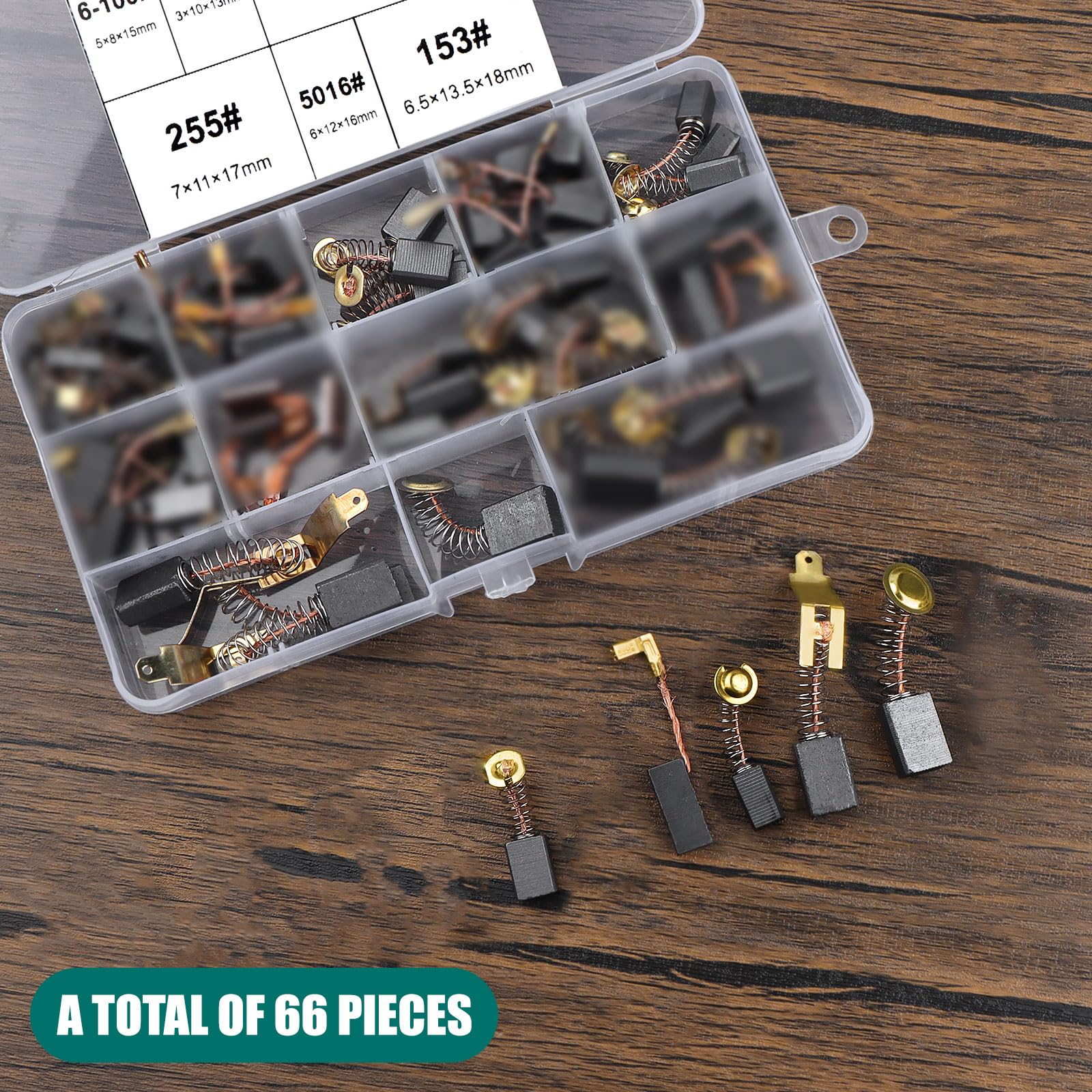 MAKITA Balais de Charbon 62 Pièces Brosses de Carbone pour Meuleuse Scies D'angle, 12 Tailles