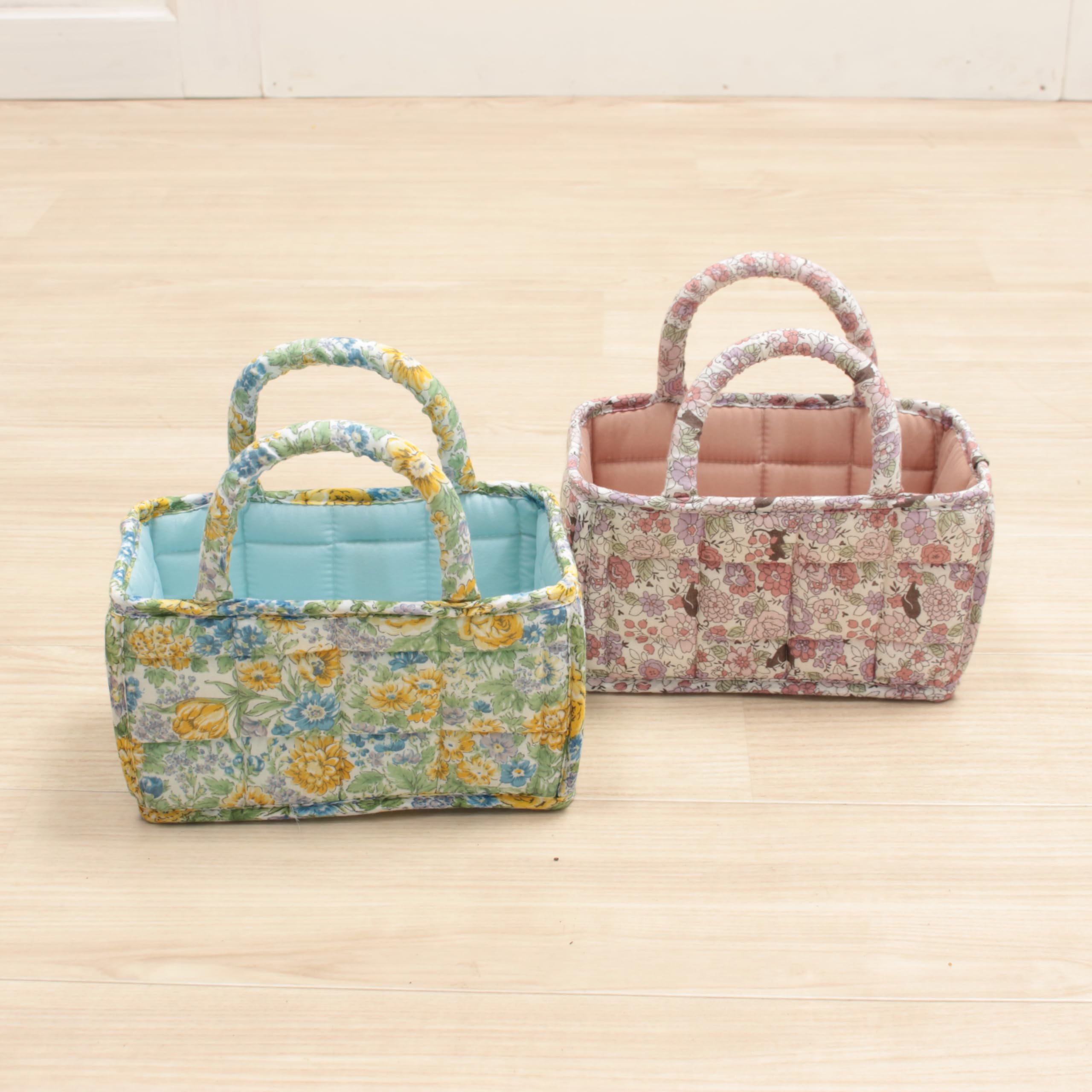 Amazon.co.jp: プリントキルト ミニソフトバスケット 約12×22×12cm 
