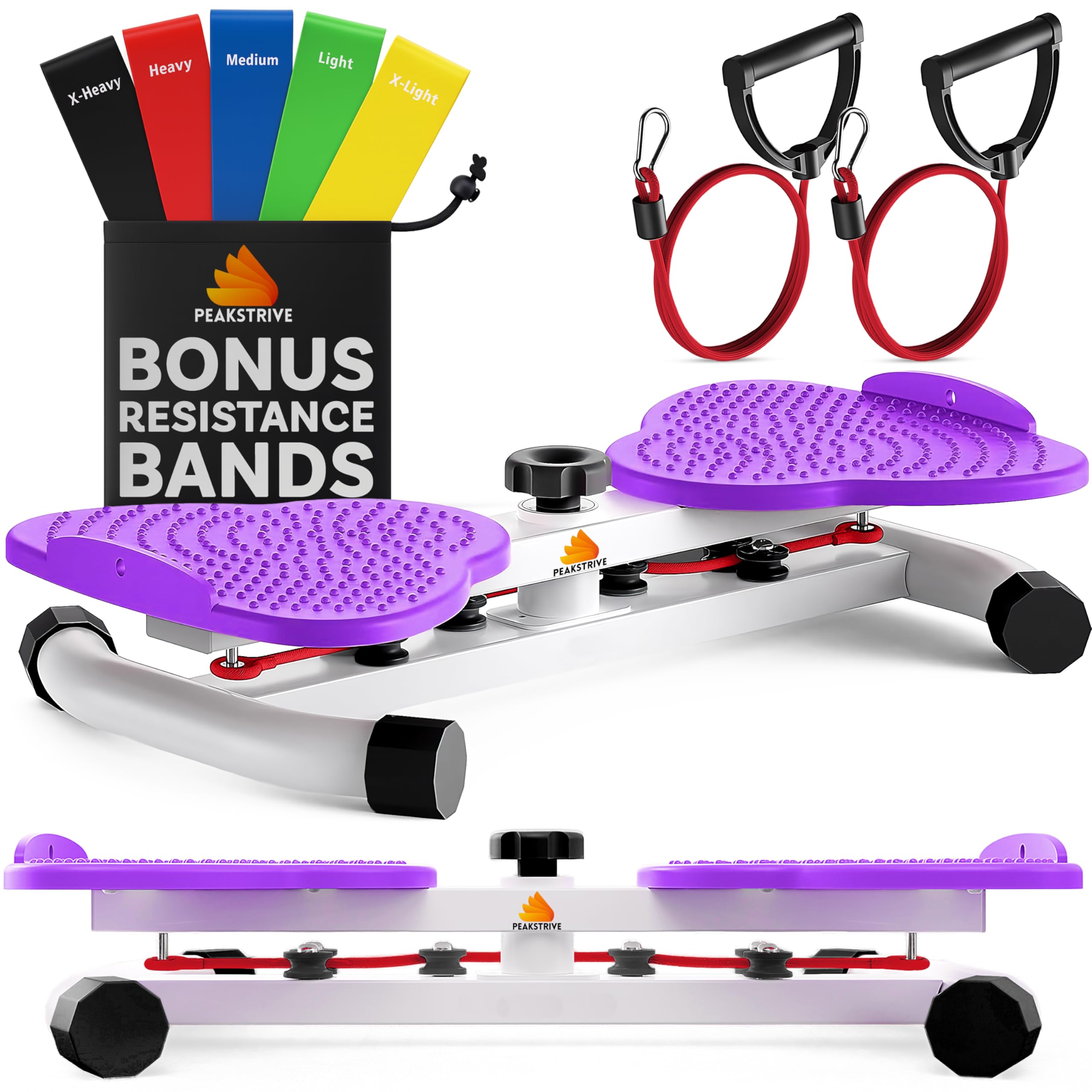 Silent Waist Twisting Machine With Adjustable Resistance Bands, Waist Twister For Women Belly Fat, Waist Twister Machine Exercise , Ab Twister Board, Twist Board For Exercise, Heavy Duty Waist Twister Board, Non-Slip Home Gym Fitness Tool For Men Women