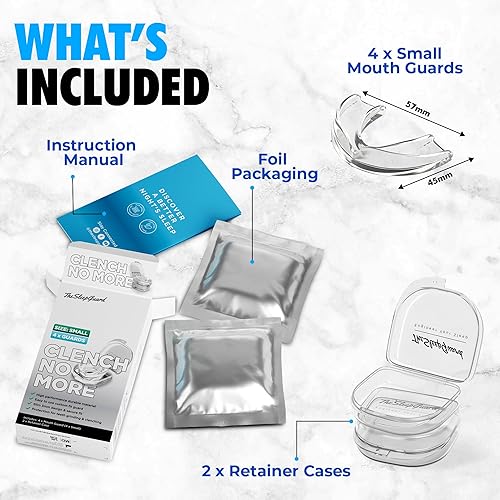 Miniatura 2 de Mujeres Protector bucal para rechinar dientes por la noche Paquete de 4, pequeño El mejor protector bucal para apretar los dientes por la noche.