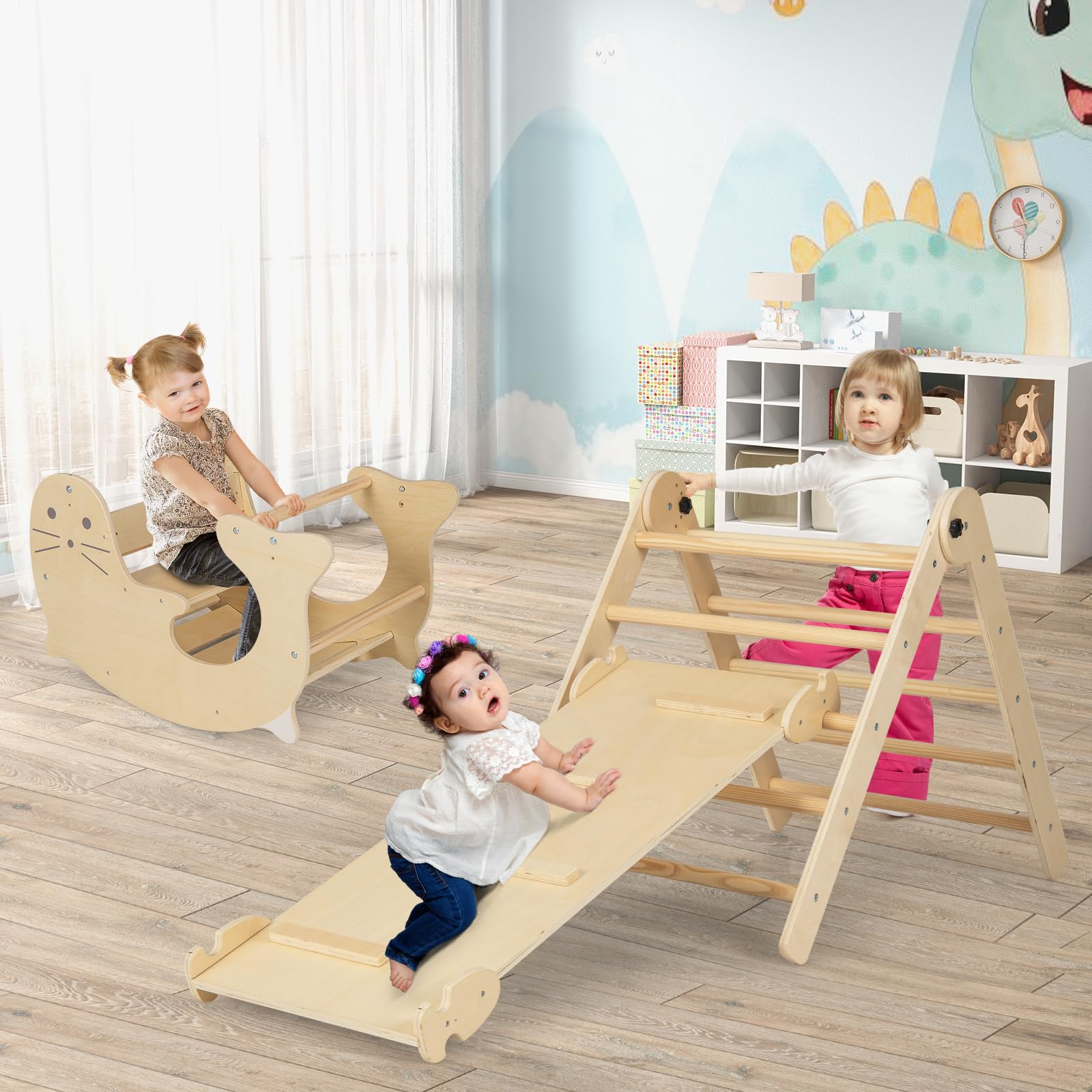 Klimrek voor Binnen Klimdriehoek met Glijbaan Doe-het-Zelf Klimladder Klimrek voor Binnen Klimdriehoek met Glijbaan Doe-het-Zelf Klimladder