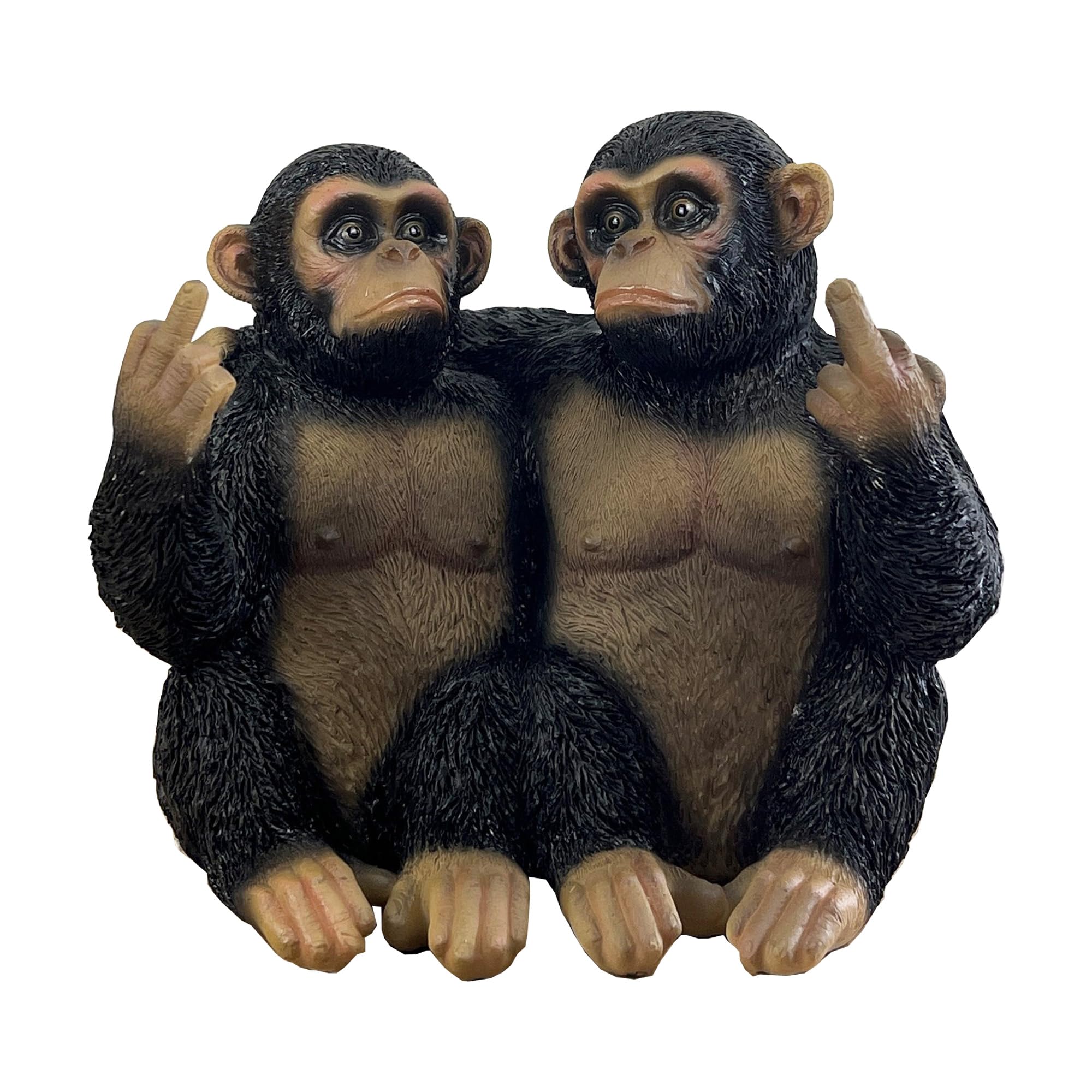Alfie Francis 17.5cm (Length) Pair of Rude Monkeys Giving the Middle Finger/Up Yours Hand Gesture Ornament Statue Figurine Gift