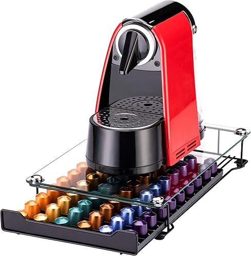 Miniatura 8 de Rice rat Soporte de almacenamiento para cápsulas de café organizador de cajones originalina vidrio templado de cristal 50 cápsulas