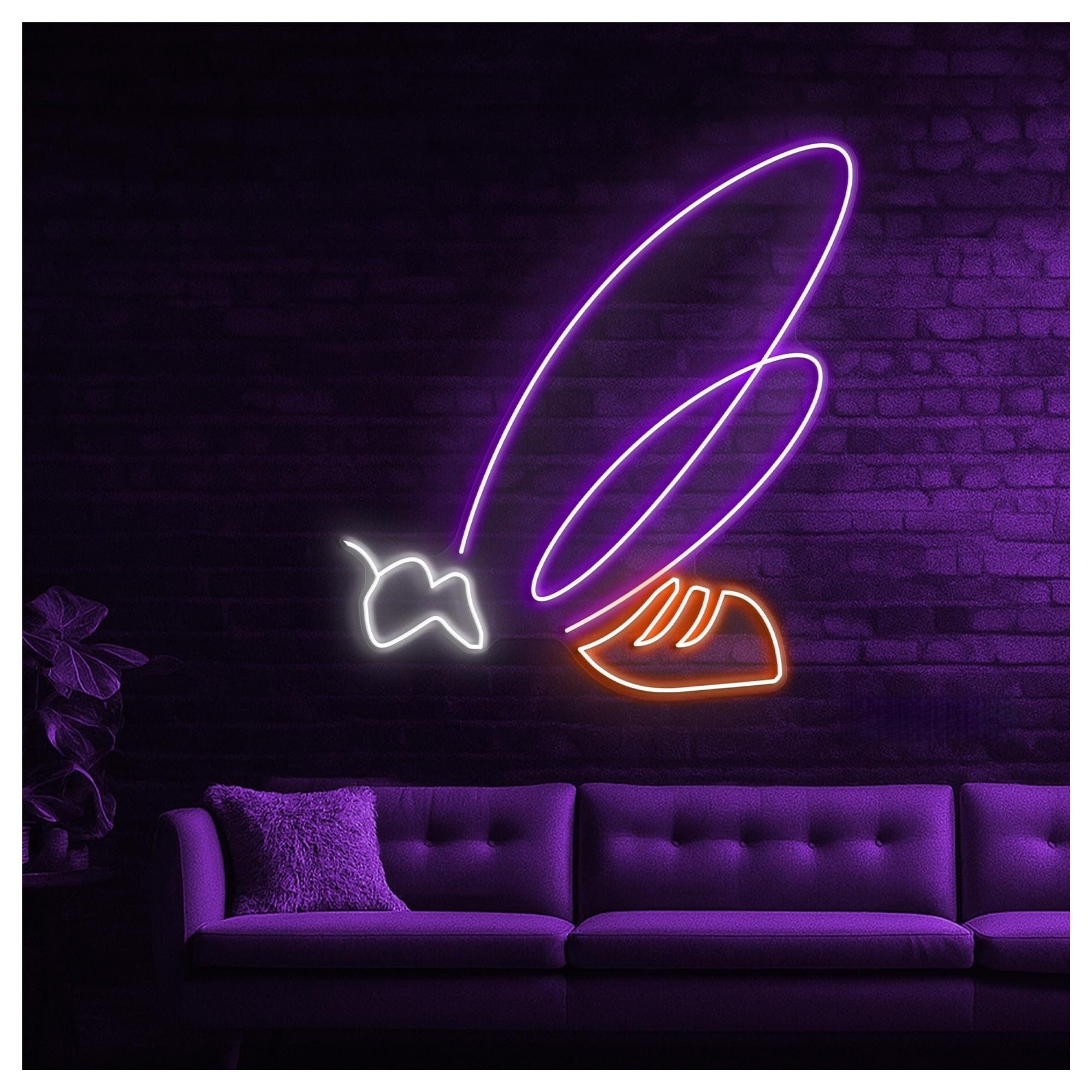 RONGCH Hanging Art Neon Signs Bee Neon Sign, Suitable for Kids Room Wall Decor with Brightness Adjustable 38cm(B)