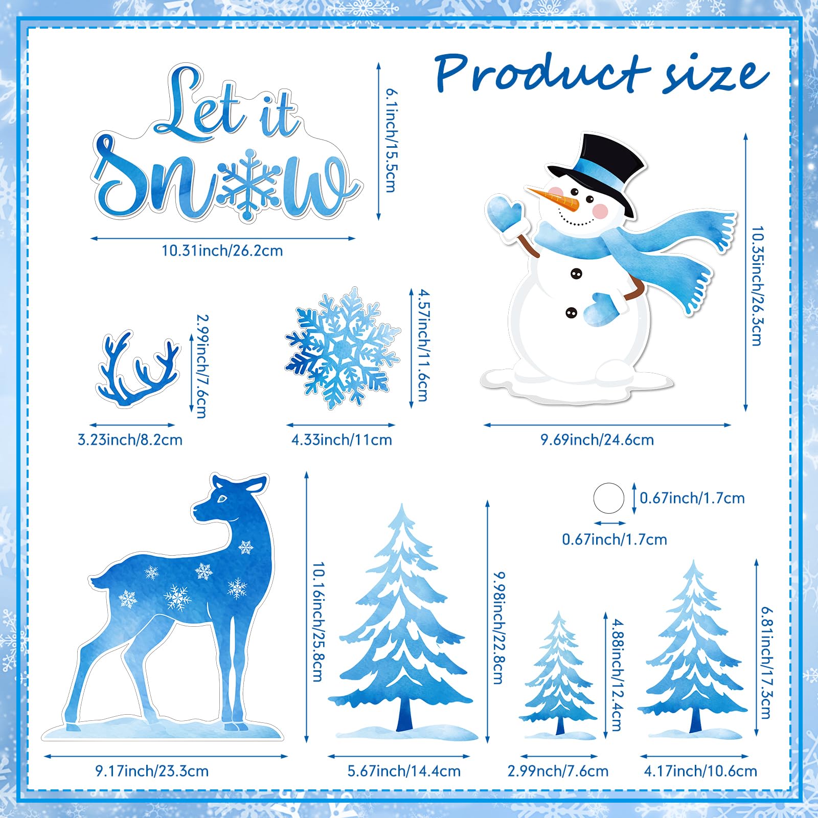 Pasimy 29 Pcs Let It Snow Refrigerator Magnet Decorative Winter Wonderland Fridge Decorations Snowflake Snowman Garage Door Magnet Decals for Xmas Car Garage Metal Door Cabinet Refrigerator Decor