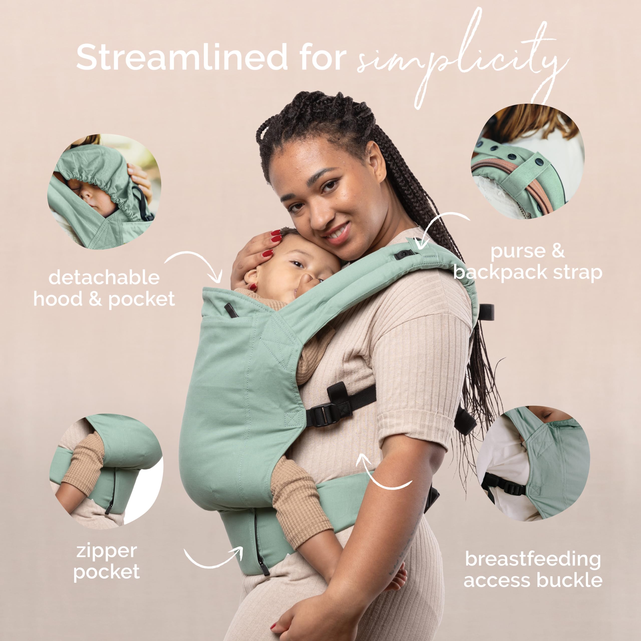 Marsupio Neonato Boba Classic 100% Cotone: Ergonomico, Regolabile, Per Bimbi 3-20 Kg - Certificato Hip Healthy!
