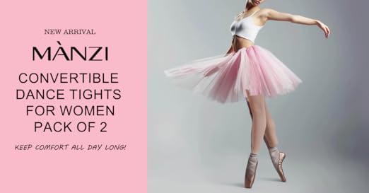 MANZI Women's Dance Tights Pink Convertible Ballet Stockings