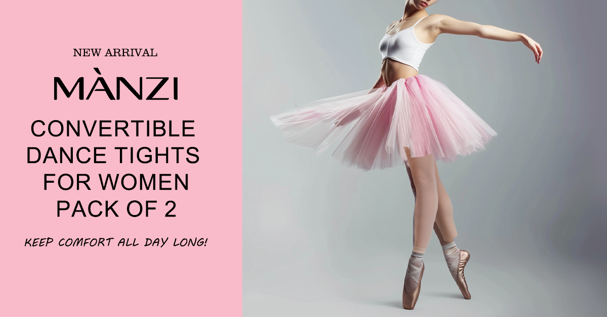 MANZI Women's Dance Tights Pink Convertible Ballet Stockings