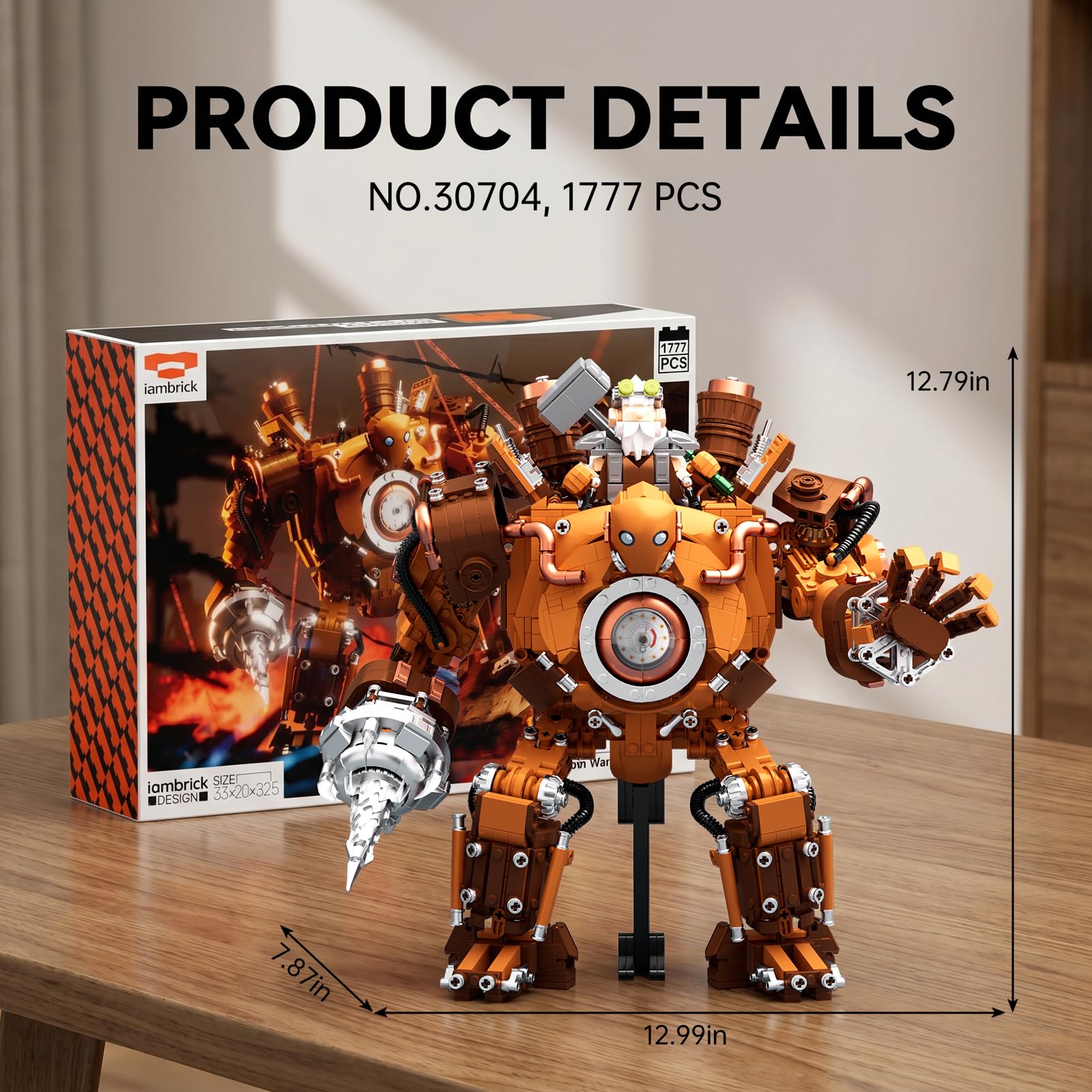 Steam Mech Building Set per adulti, Robot Warrior Building Block Toy con Minifigure Nano Warrior, Kit modello robot con arma 30704, Cool Creative Display Regali da collezione 14+ 1777 PCS