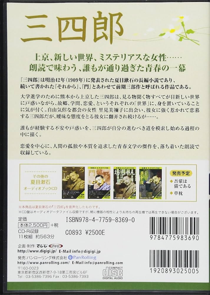 オーディオブックCD 夏目漱石名作集 全15作品』 著名人が読む名作集