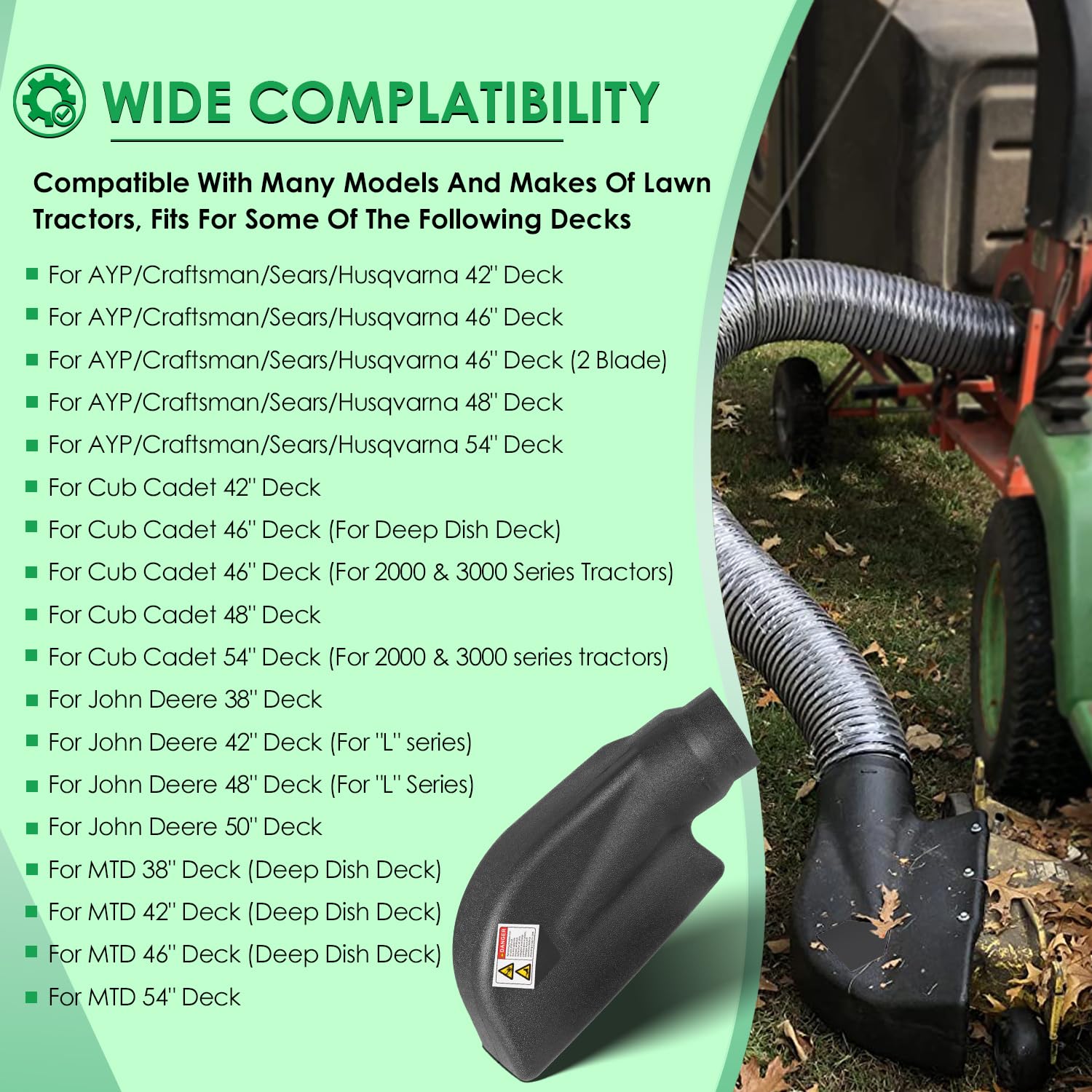 Yoursme 62468 Adapter Mow-N-Vac Kit Set Leaf Vacuum Bagger